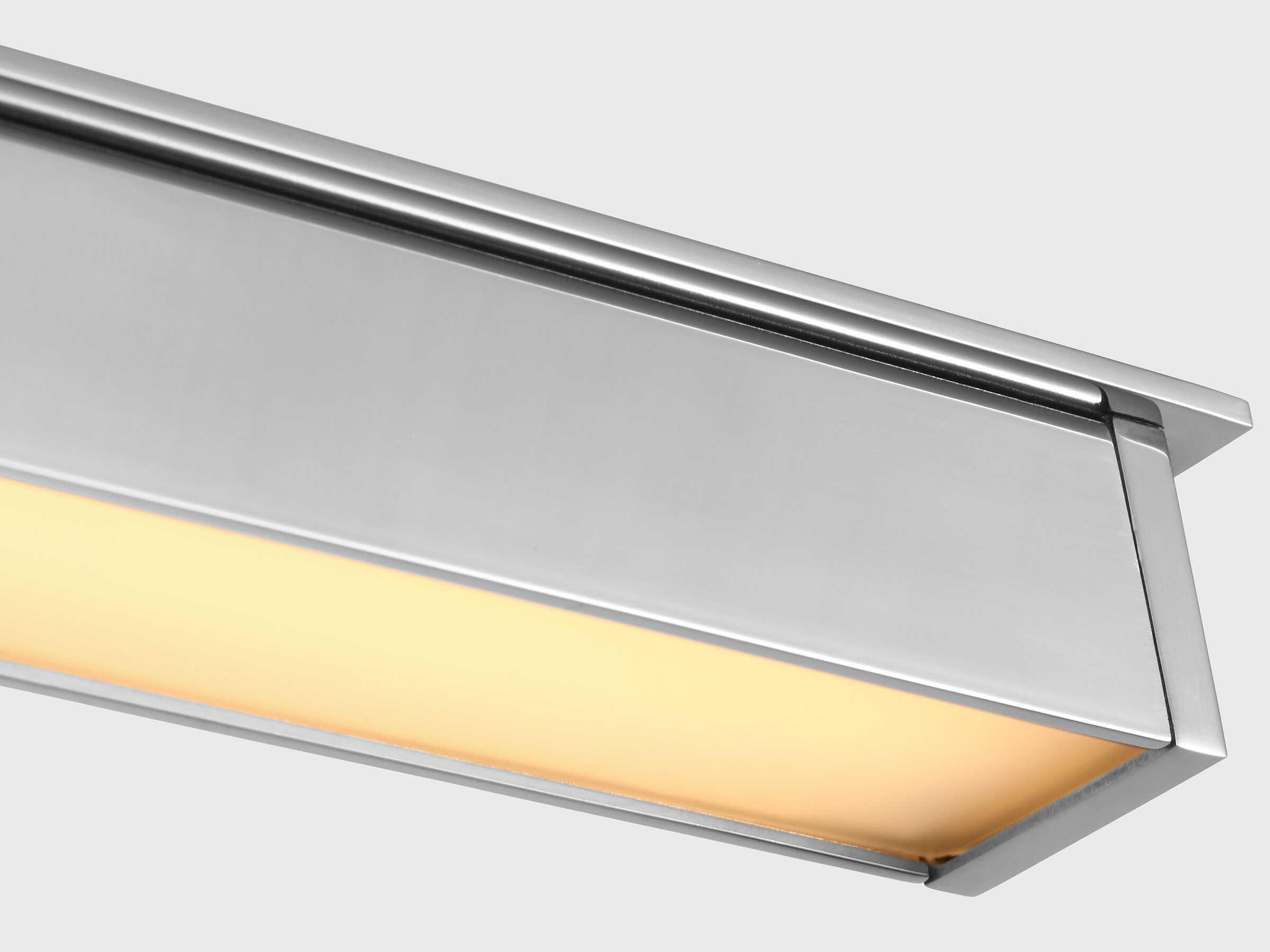 Visual Comfort Modern Stagger 1-Light Polished Stainless Steel Linear Island Pendant