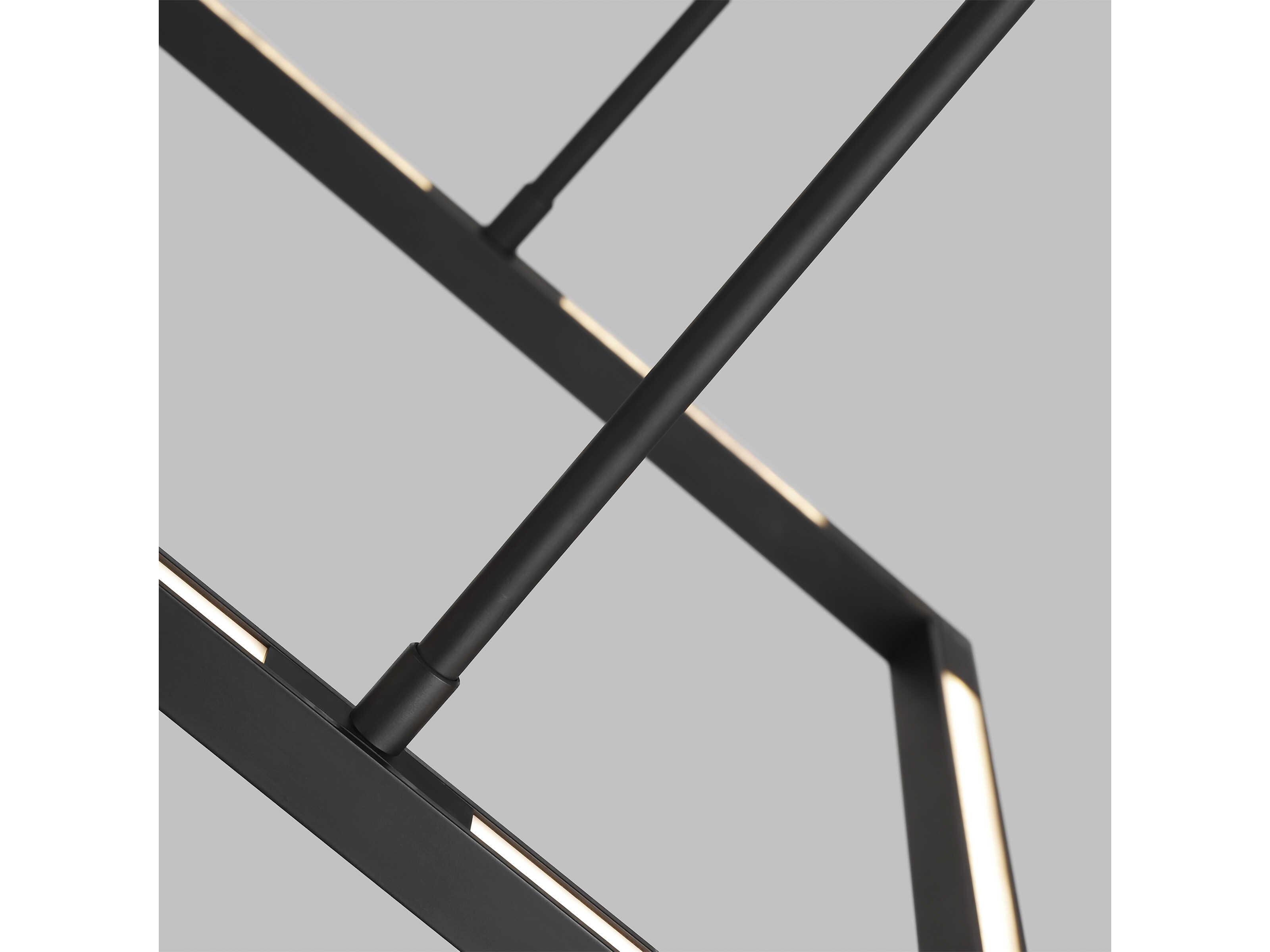 Visual Comfort Modern Stagger 1-Light Nightshade Black Geometric Island Pendant