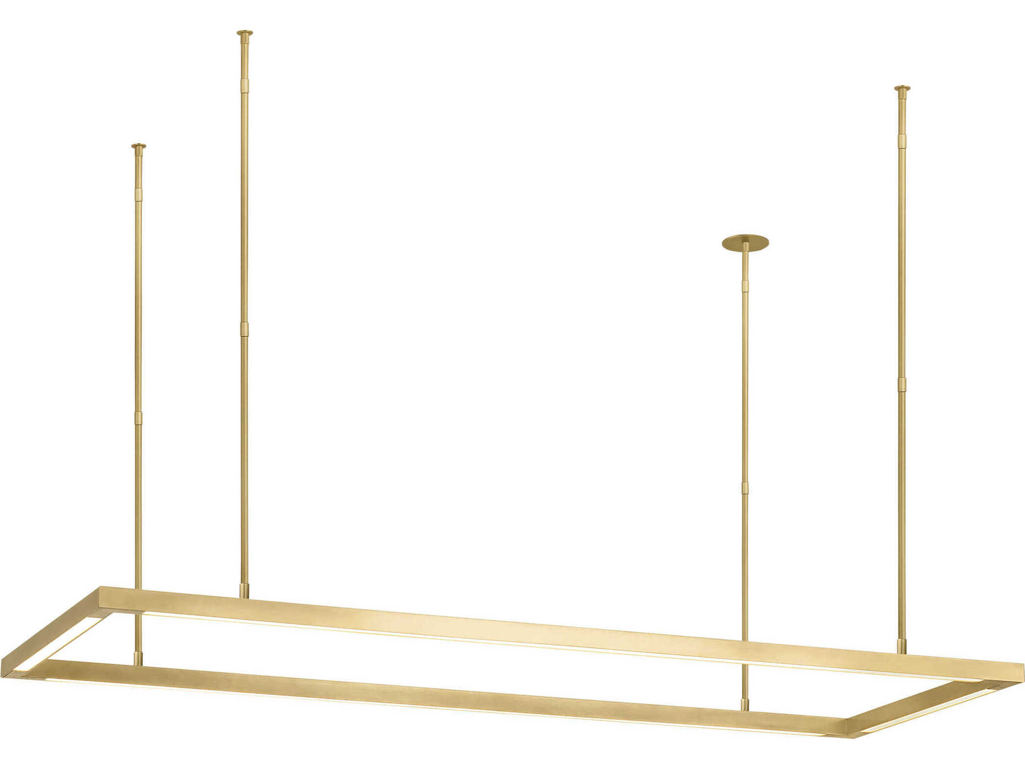 Visual Comfort Modern Stagger 1-Light Natural Brass Geometric Island Pendant