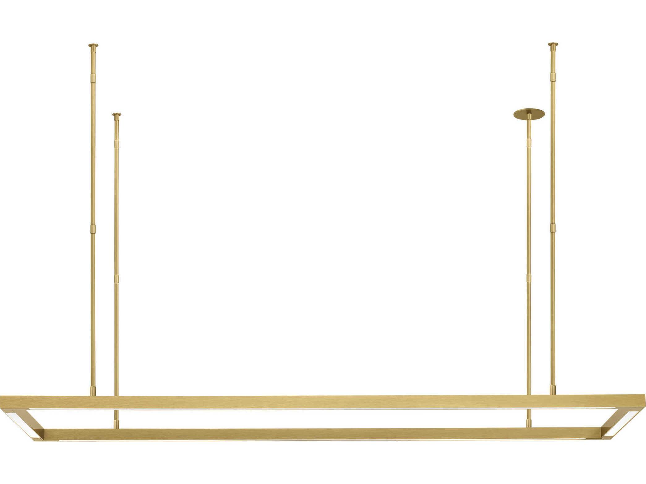 Visual Comfort Modern Stagger 1-Light Natural Brass Geometric Island Pendant