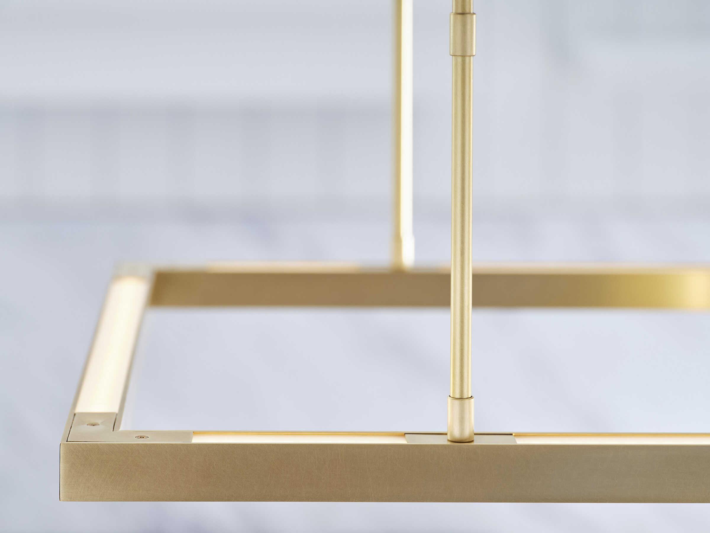 Visual Comfort Modern Stagger 1-Light Natural Brass Geometric Island Pendant