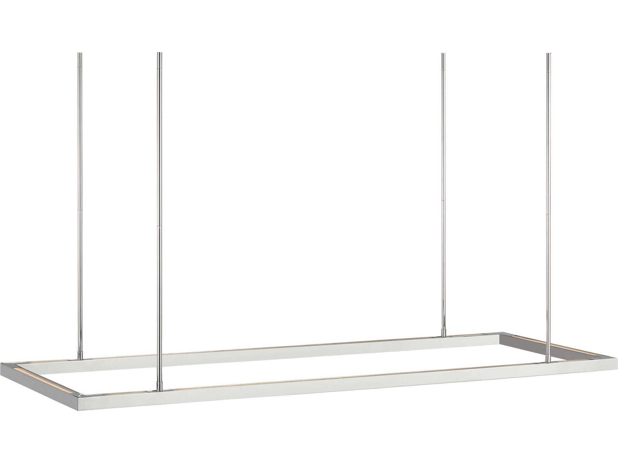 Visual Comfort Modern Stagger 1-Light Polished Stainless Steel Linear Island Pendant