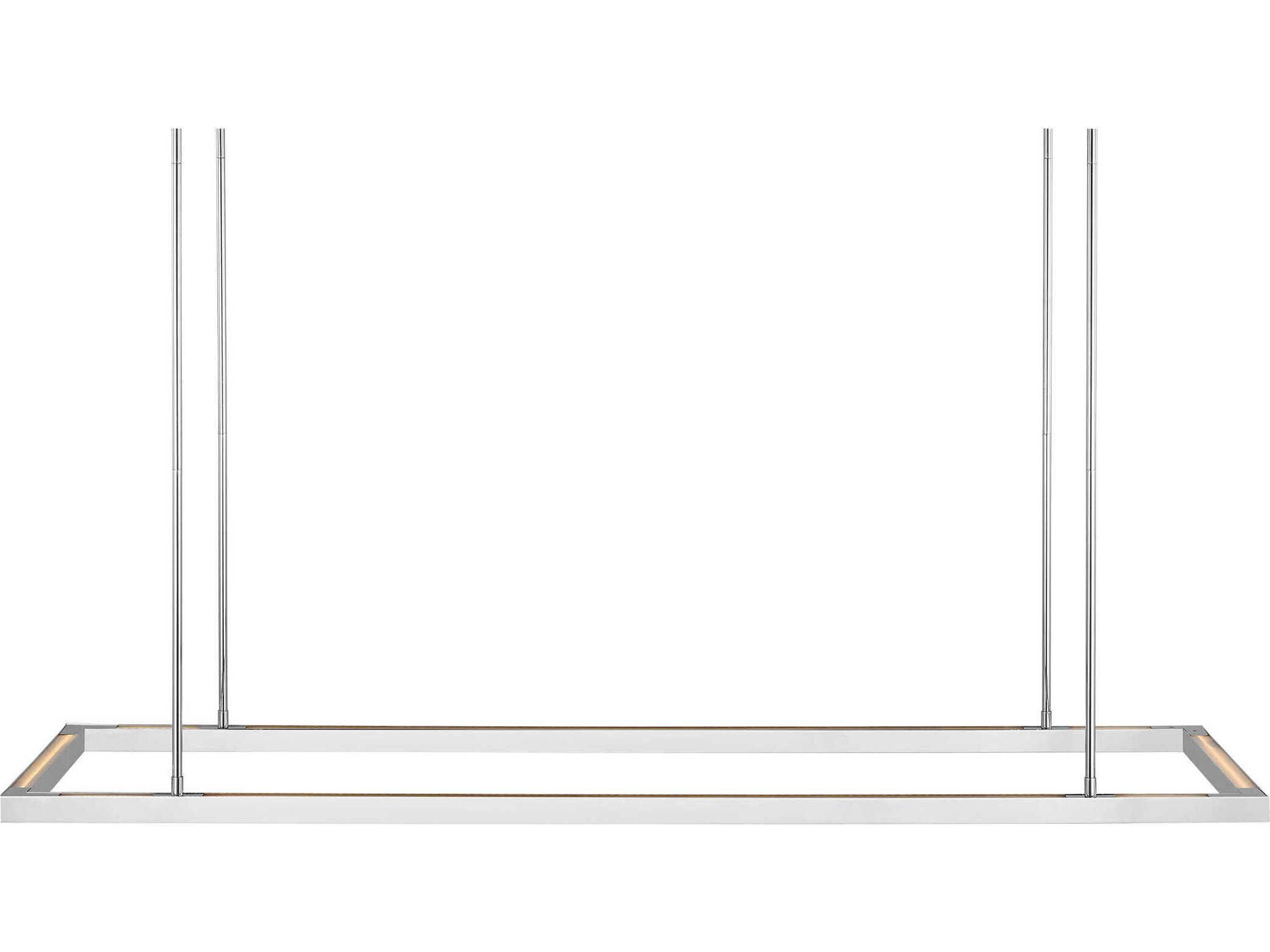 Visual Comfort Modern Stagger 1-Light Polished Stainless Steel Linear Island Pendant