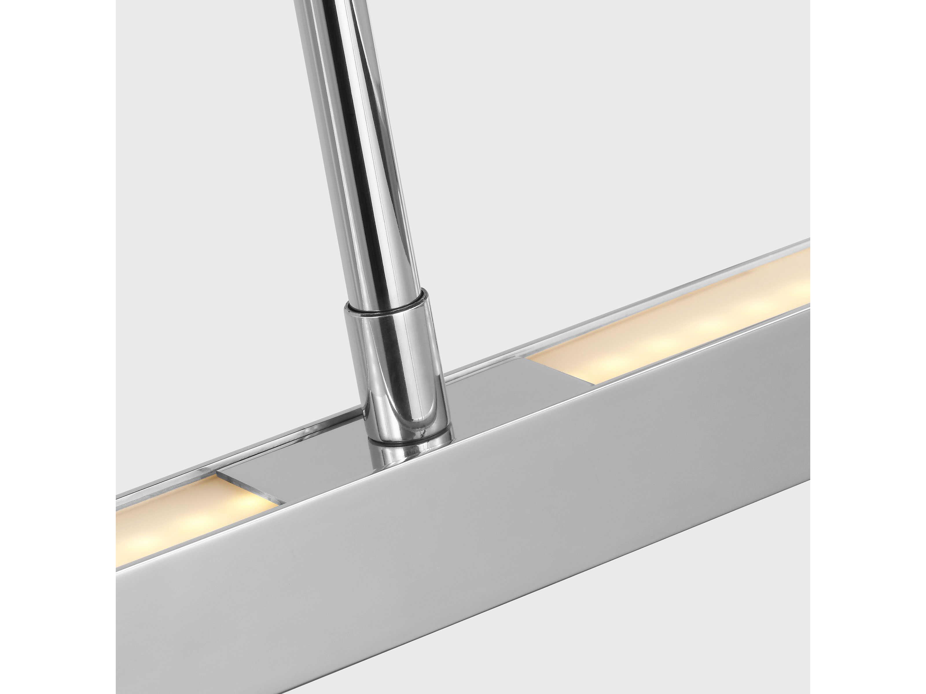 Visual Comfort Modern Stagger 1-Light Polished Stainless Steel Linear Island Pendant