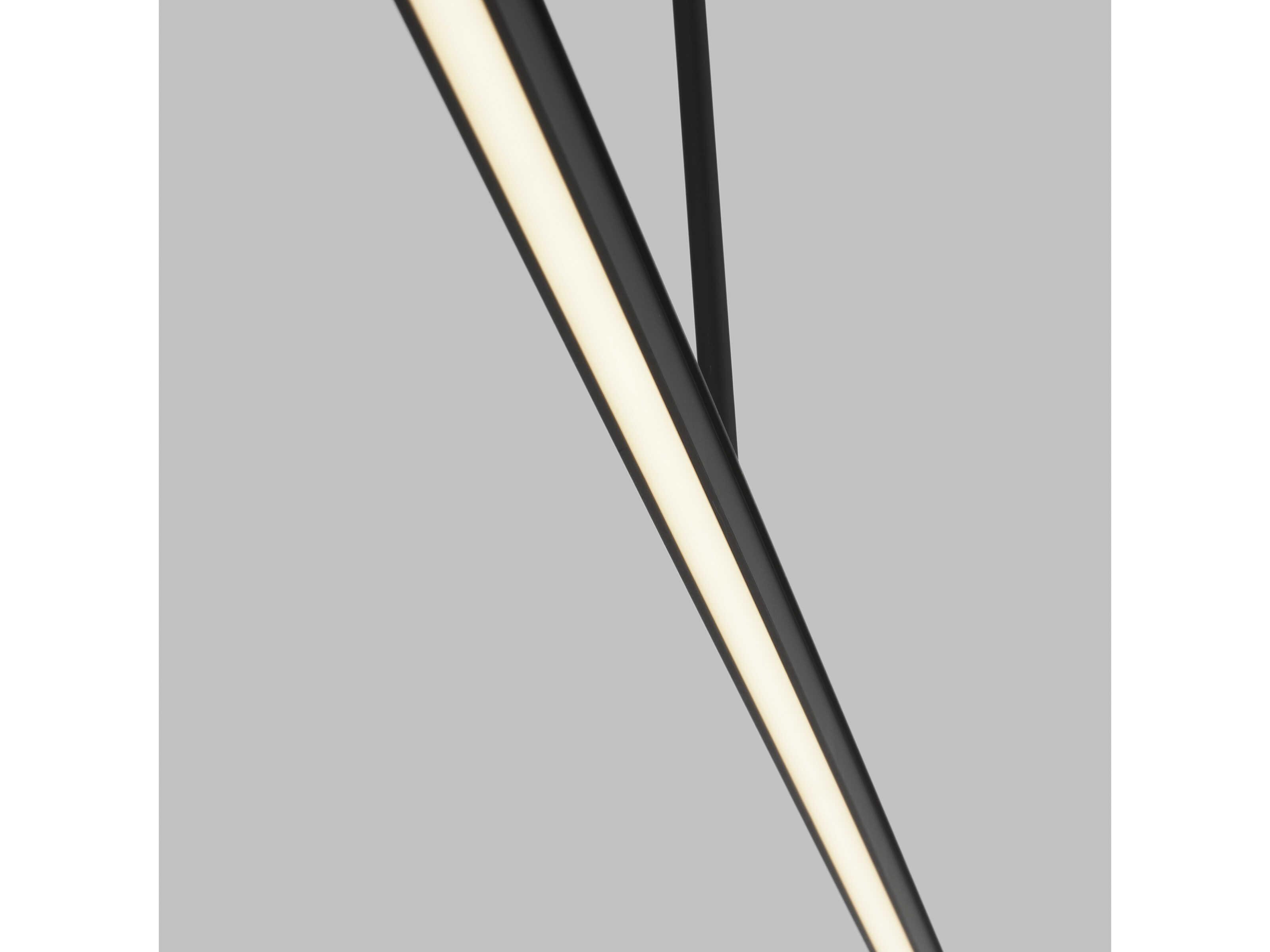 Visual Comfort Modern Stagger 1-Light Nightshade Black Linear Island Pendant