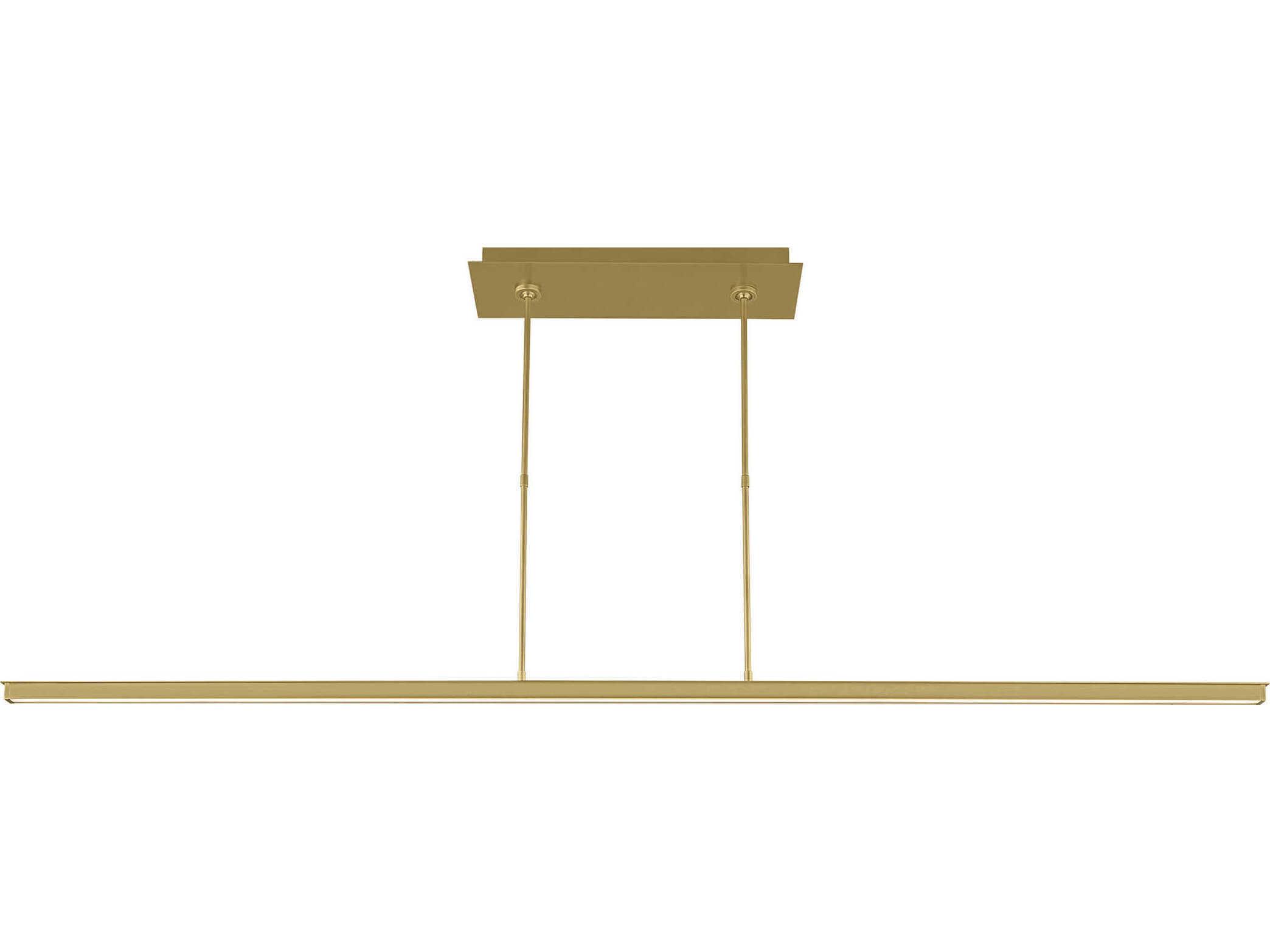 Visual Comfort Modern Stagger 1-Light Natural Brass Linear Island Pendant