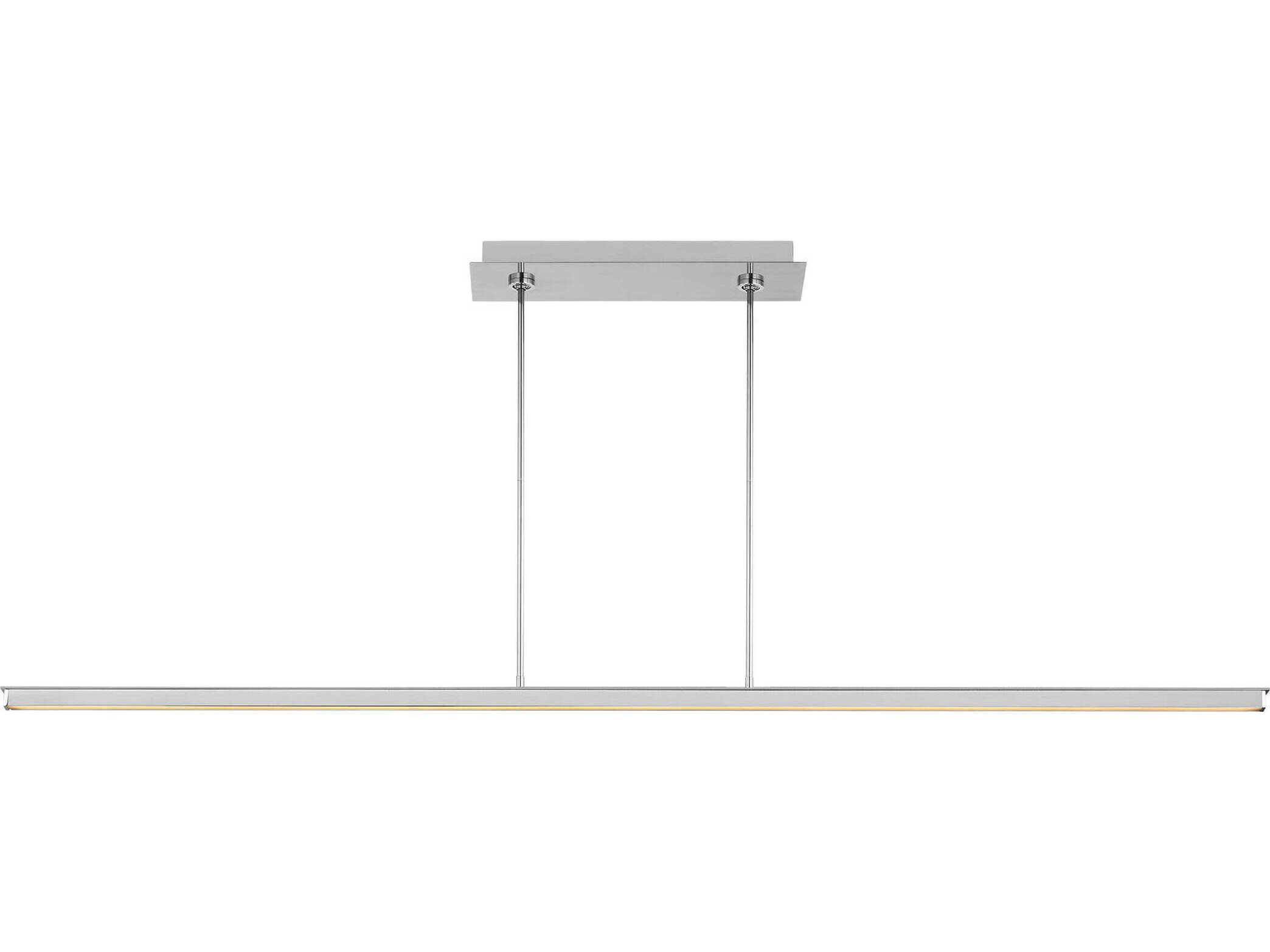 Visual Comfort Modern Stagger 1-Light Polished Stainless Steel Linear Island Pendant