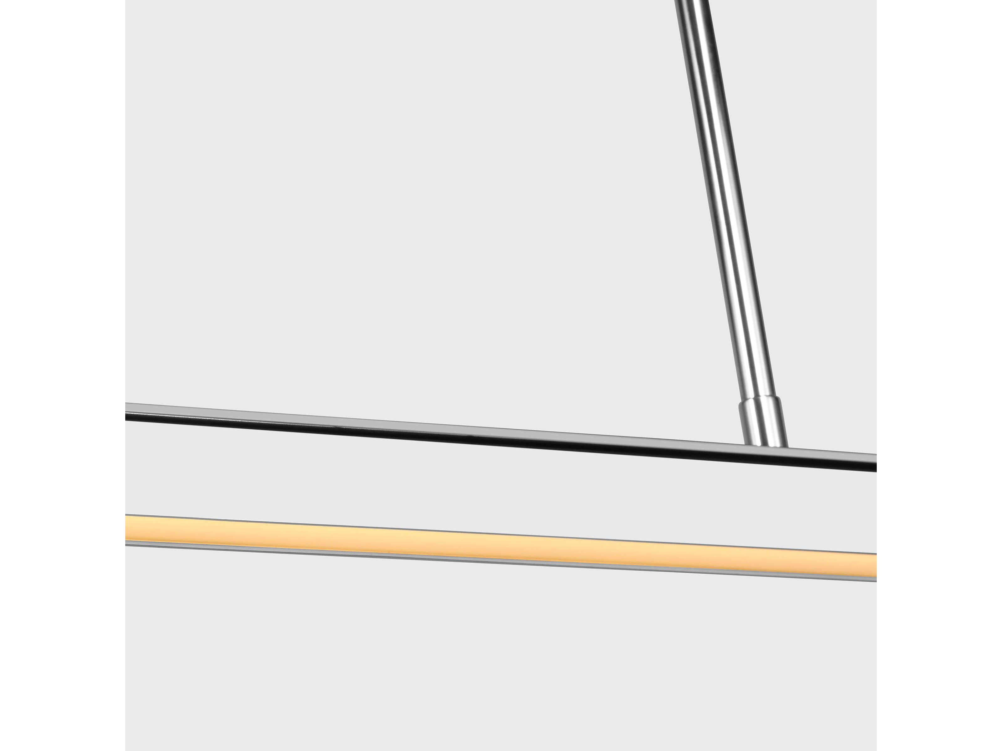 Visual Comfort Modern Stagger 1-Light Polished Stainless Steel Linear Island Pendant