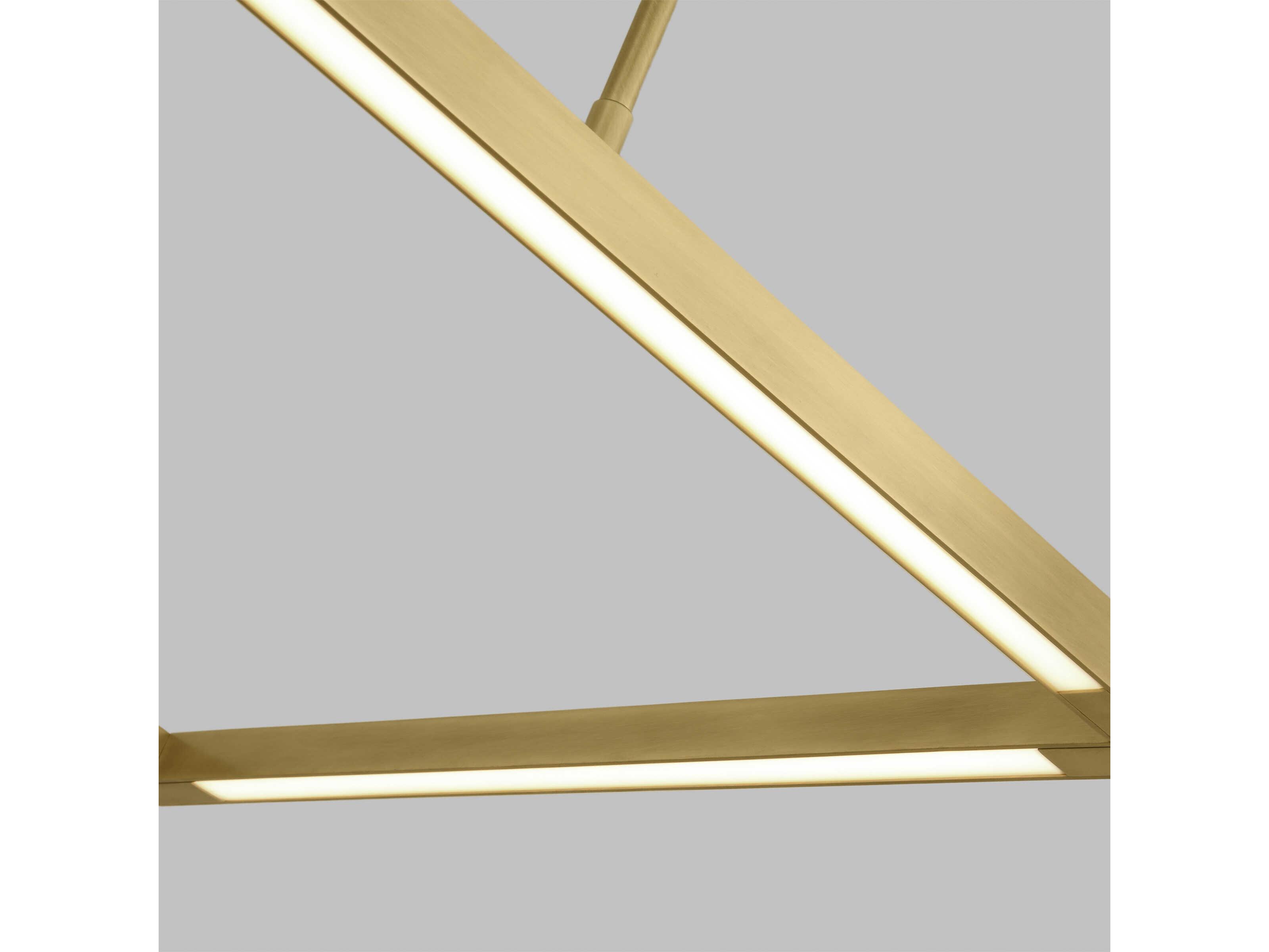 Visual Comfort Modern Stagger 1-Light Natural Brass Geometric Island Pendant