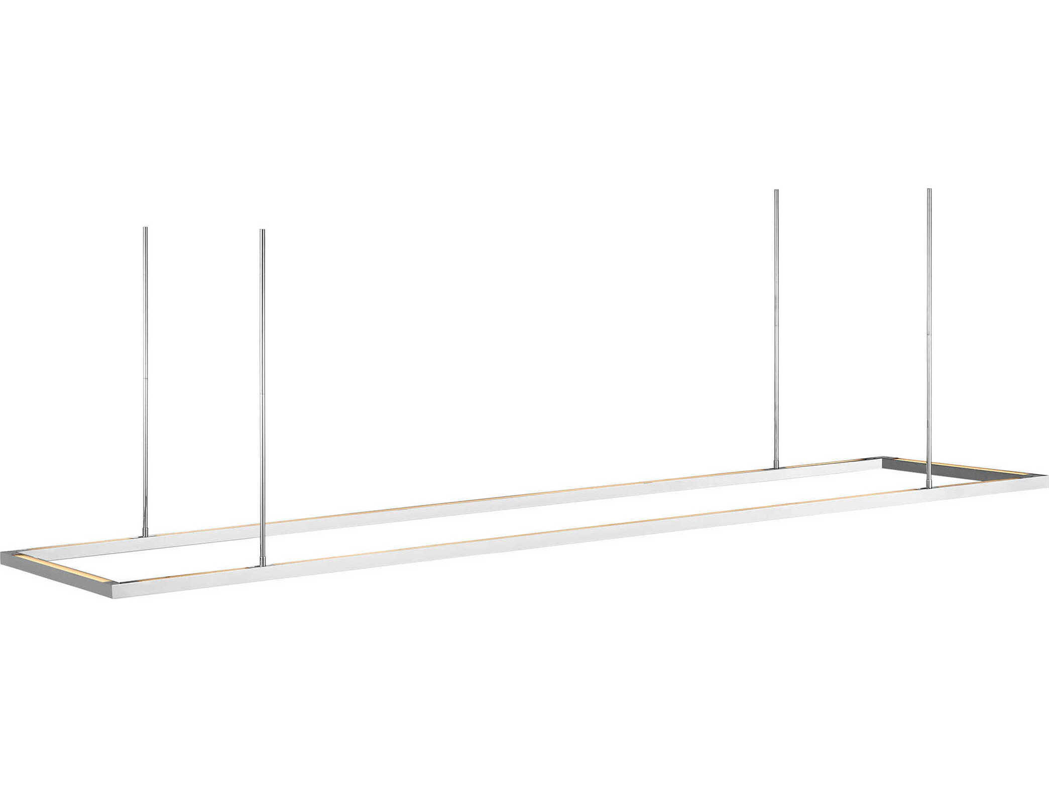 Visual Comfort Modern Stagger 1-Light Polished Stainless Steel Linear Island Pendant