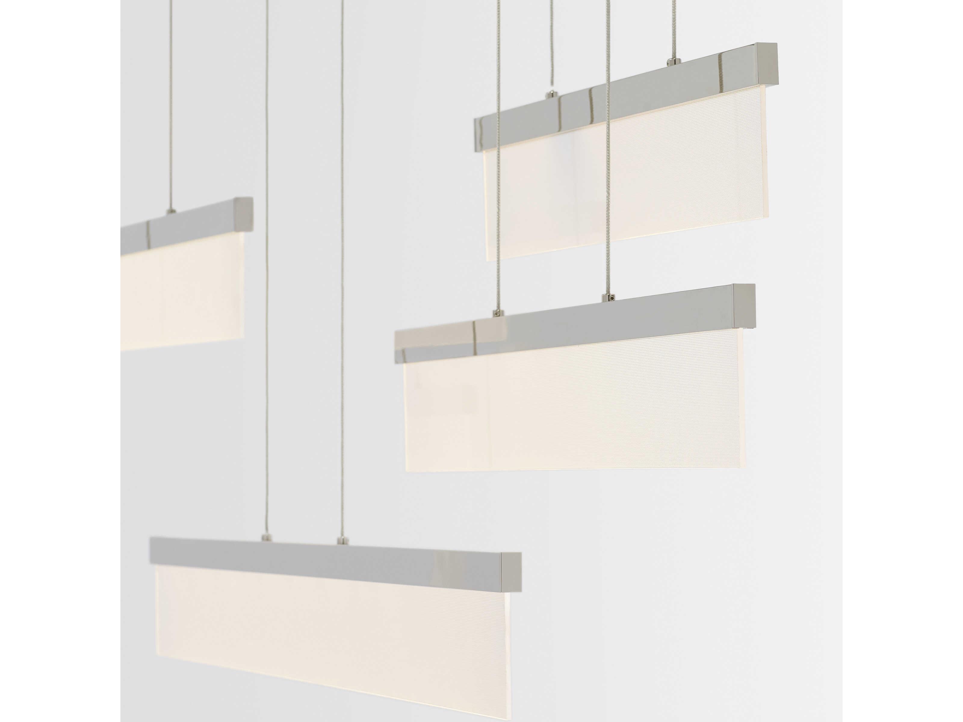 Visual Comfort Modern Sweep 5-Light Polished Nickel Geometric Island Pendant