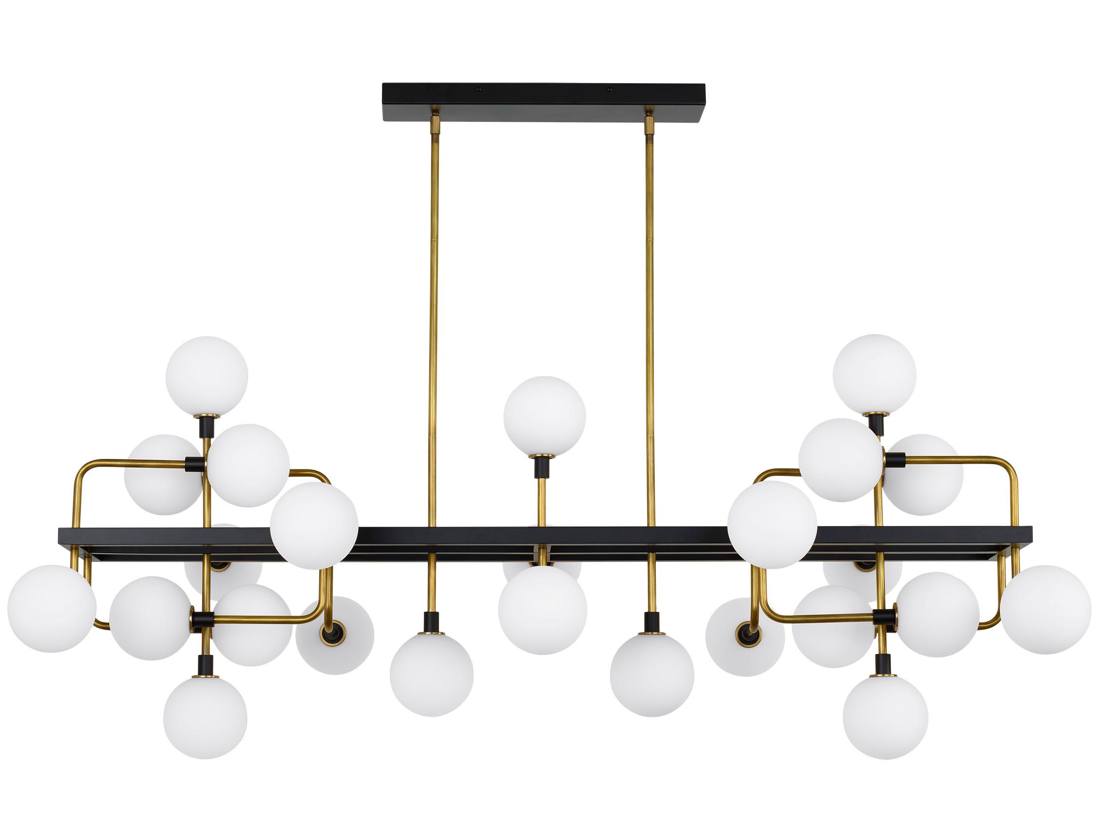 Visual Comfort Modern Viaggio 25-Light Brass Globe Island Pendant