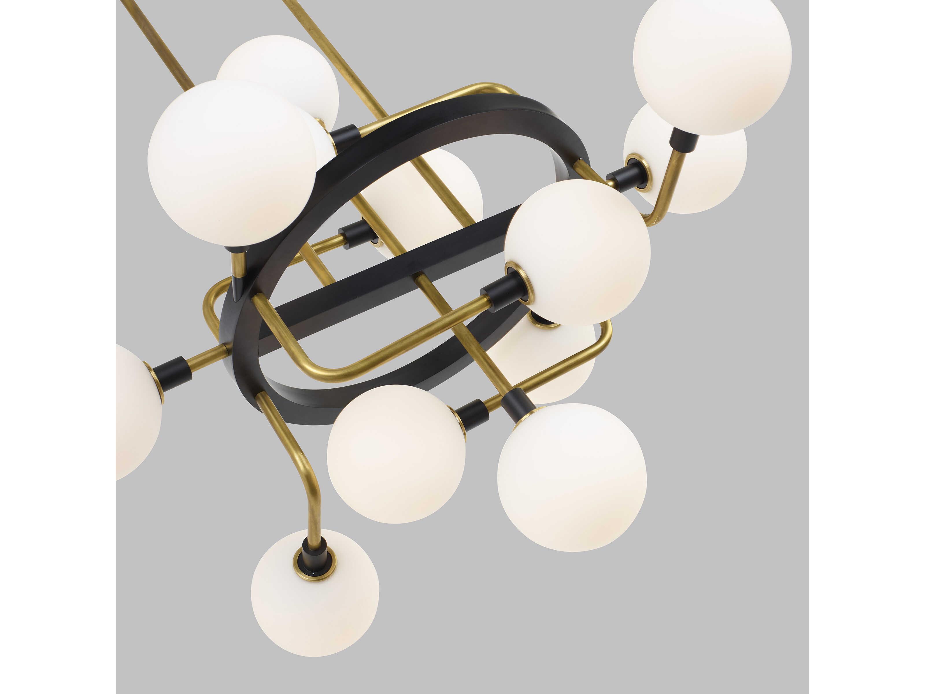 Visual Comfort Modern Viaggio 25-Light Brass Globe Island Pendant