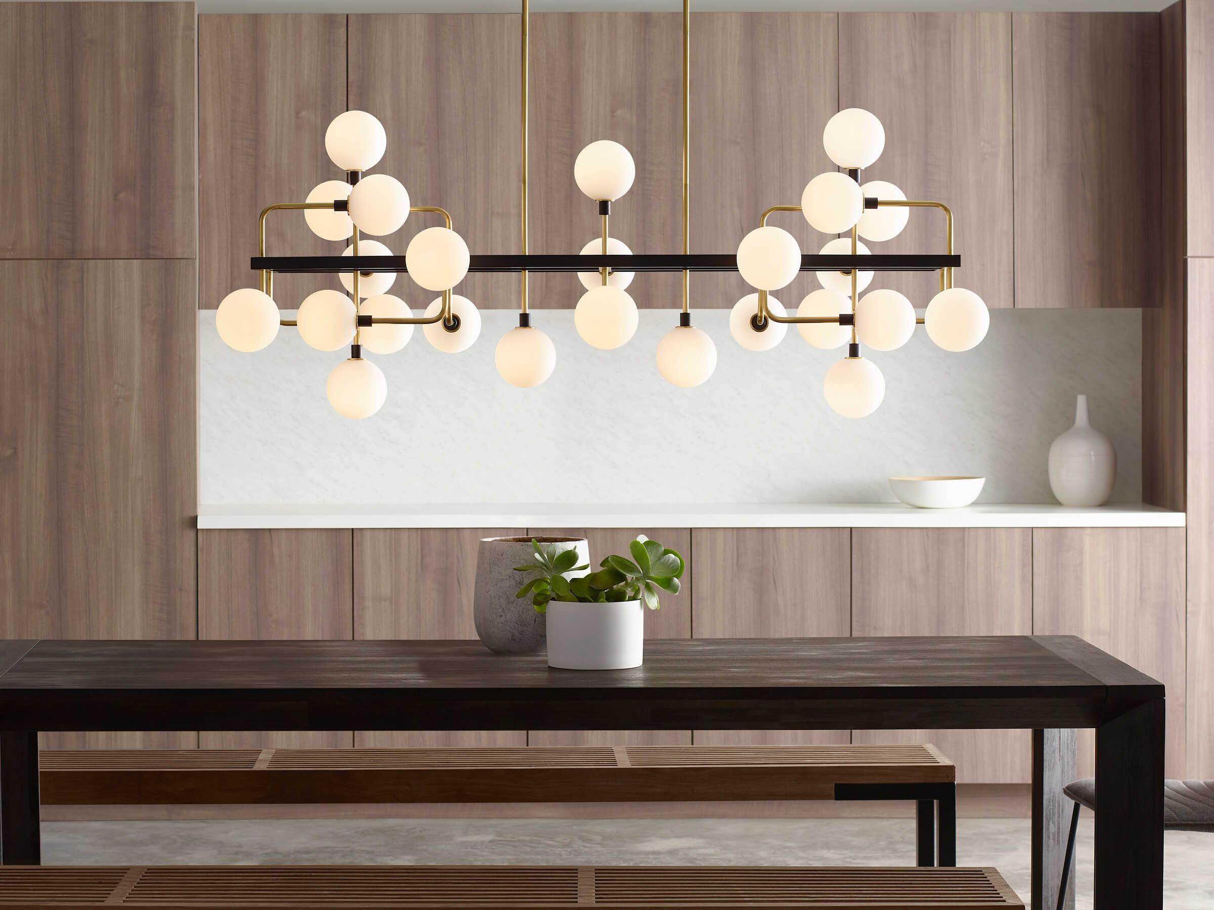 Visual Comfort Modern Viaggio 25-Light Brass Globe Island Pendant