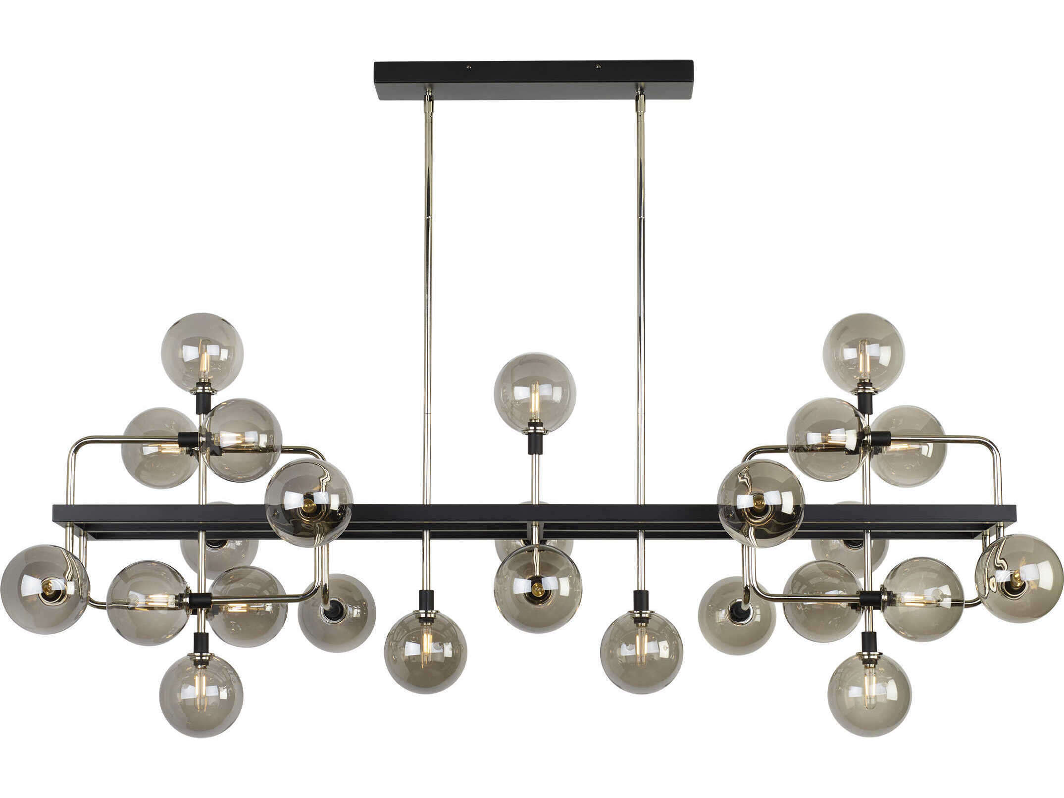 Visual Comfort Modern Viaggio 25-Light Polished Nickel Globe Island Pendant