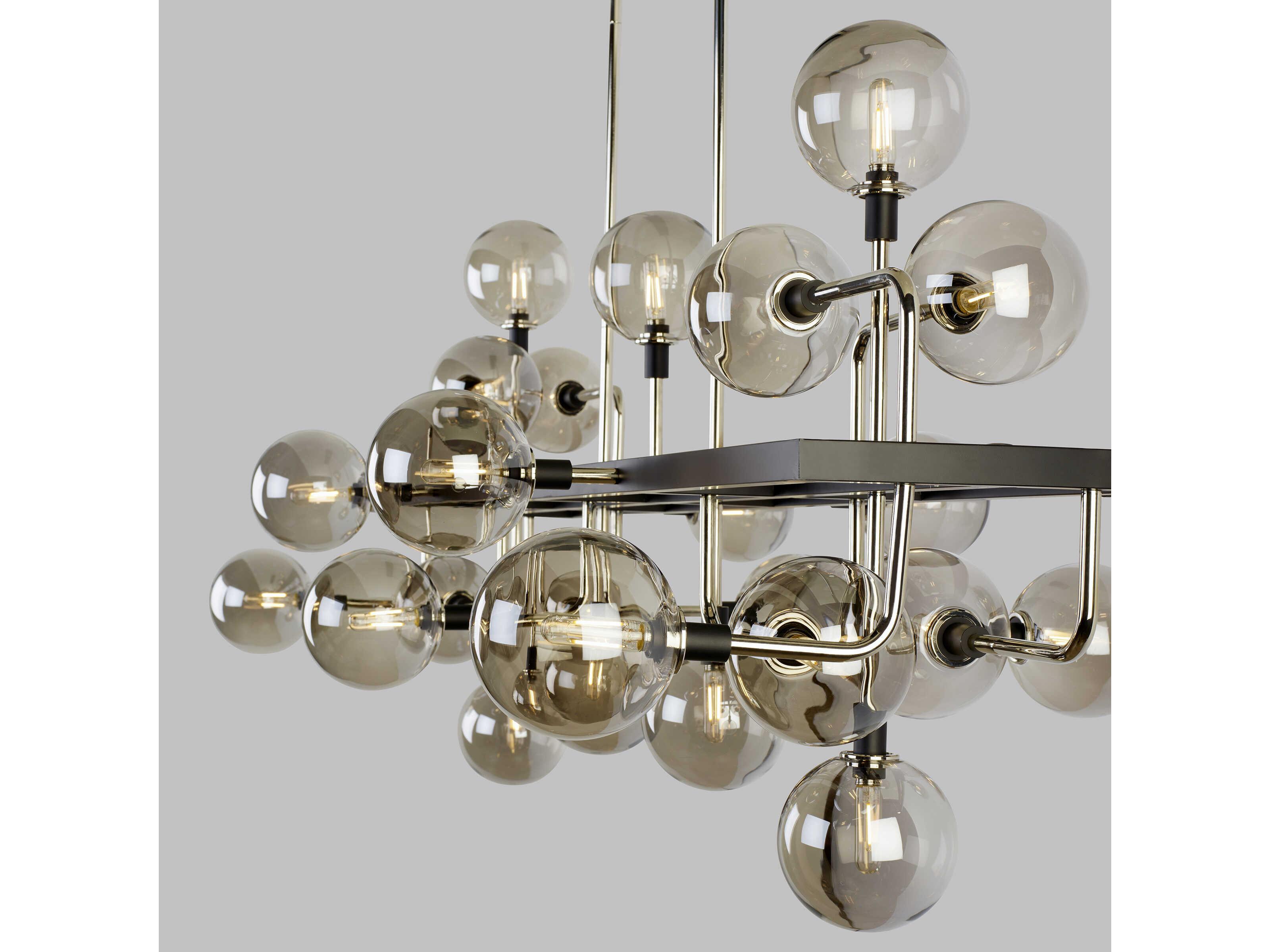 Visual Comfort Modern Viaggio 25-Light Polished Nickel Globe Island Pendant