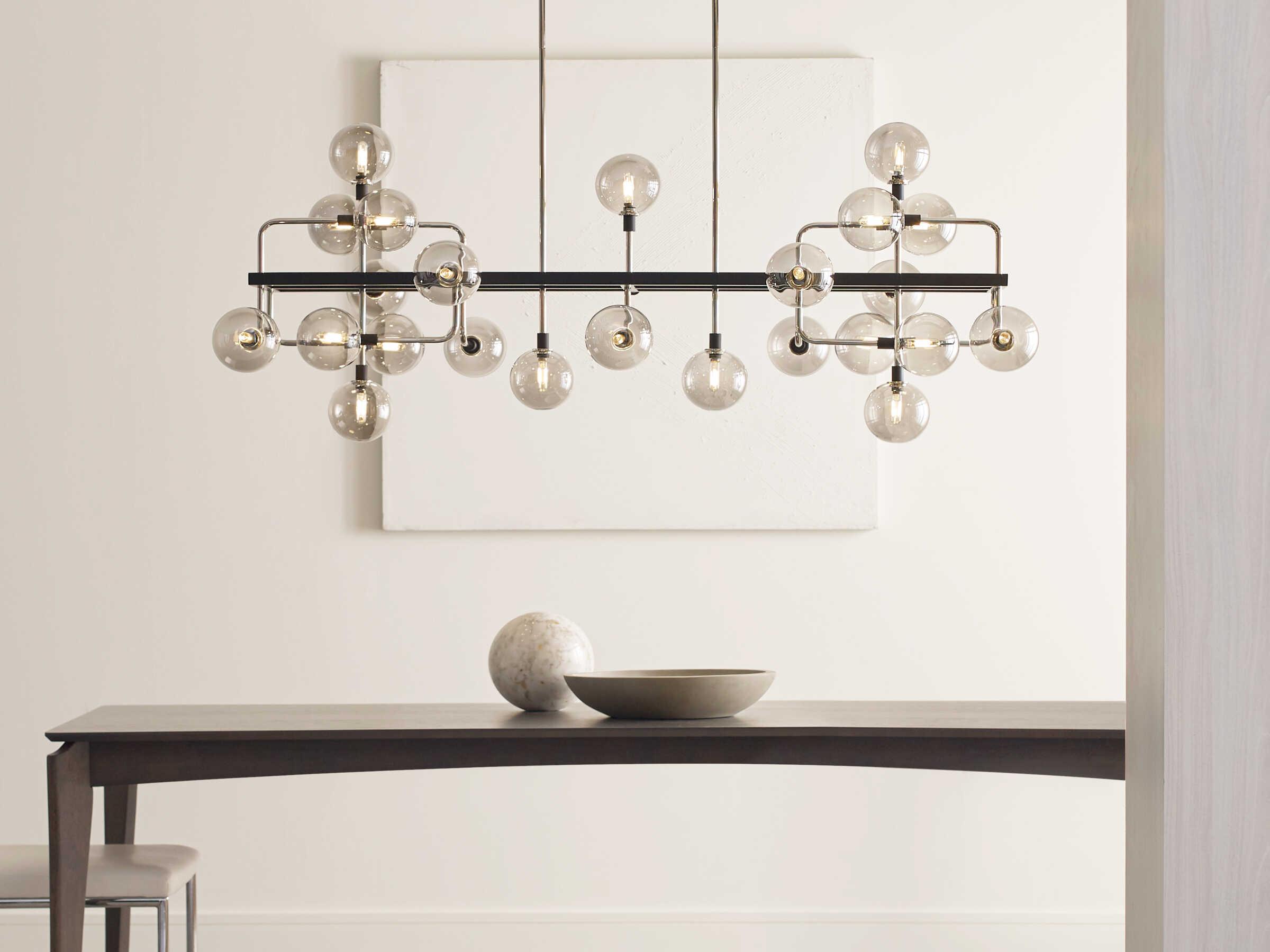 Visual Comfort Modern Viaggio 25-Light Polished Nickel Globe Island Pendant