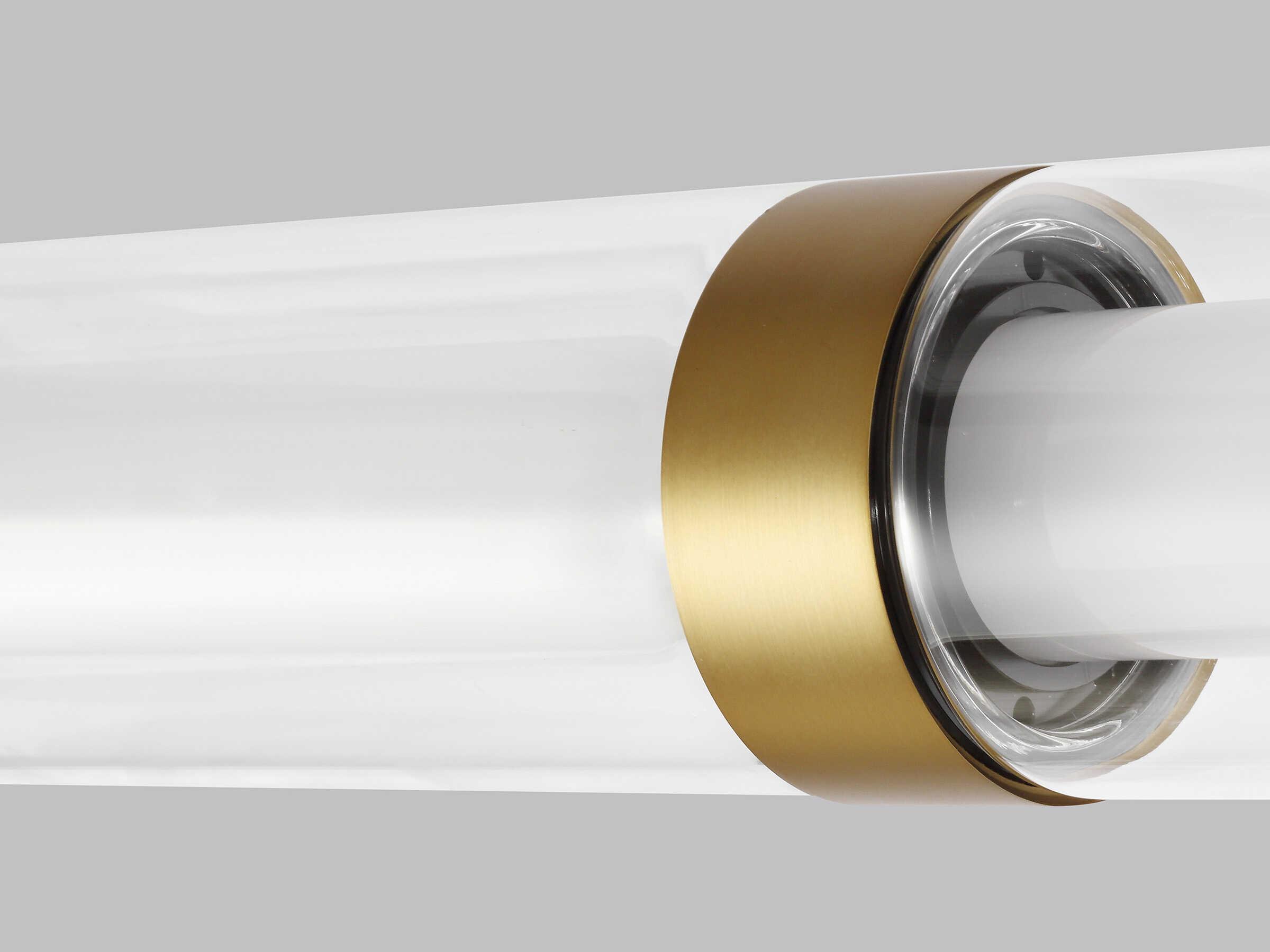 Visual Comfort Modern Wit 1-Light Aged Brass Cylinder Linear Island Pendant