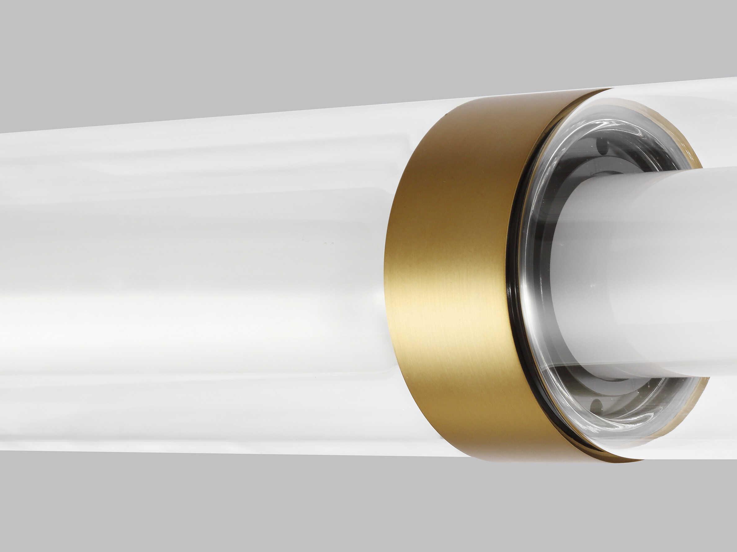 Visual Comfort Modern Wit 1-Light Aged Brass Cylinder Linear Island Pendant