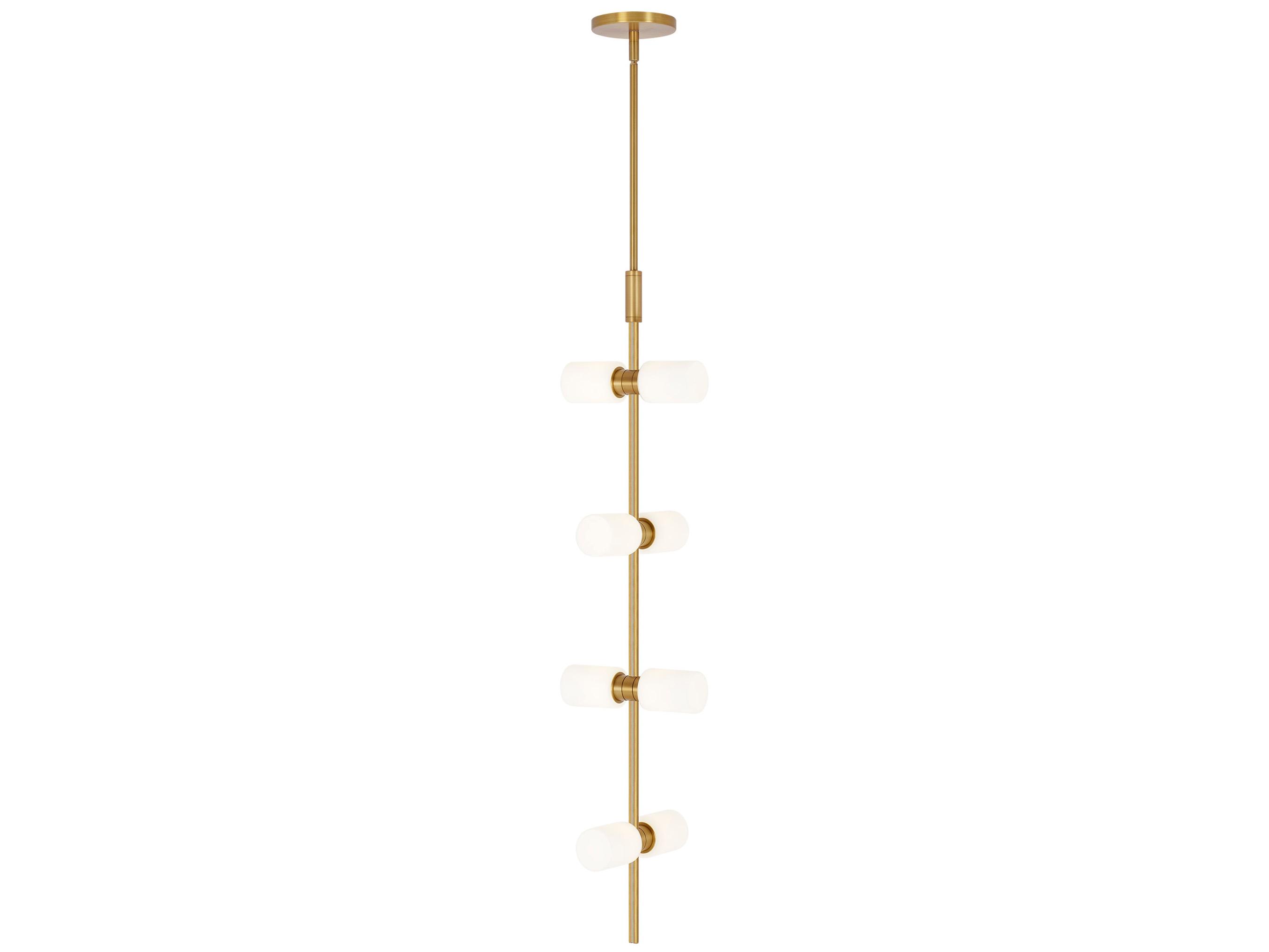 Visual Comfort Modern Rail 8-Light Aged Brass Mini Pendant