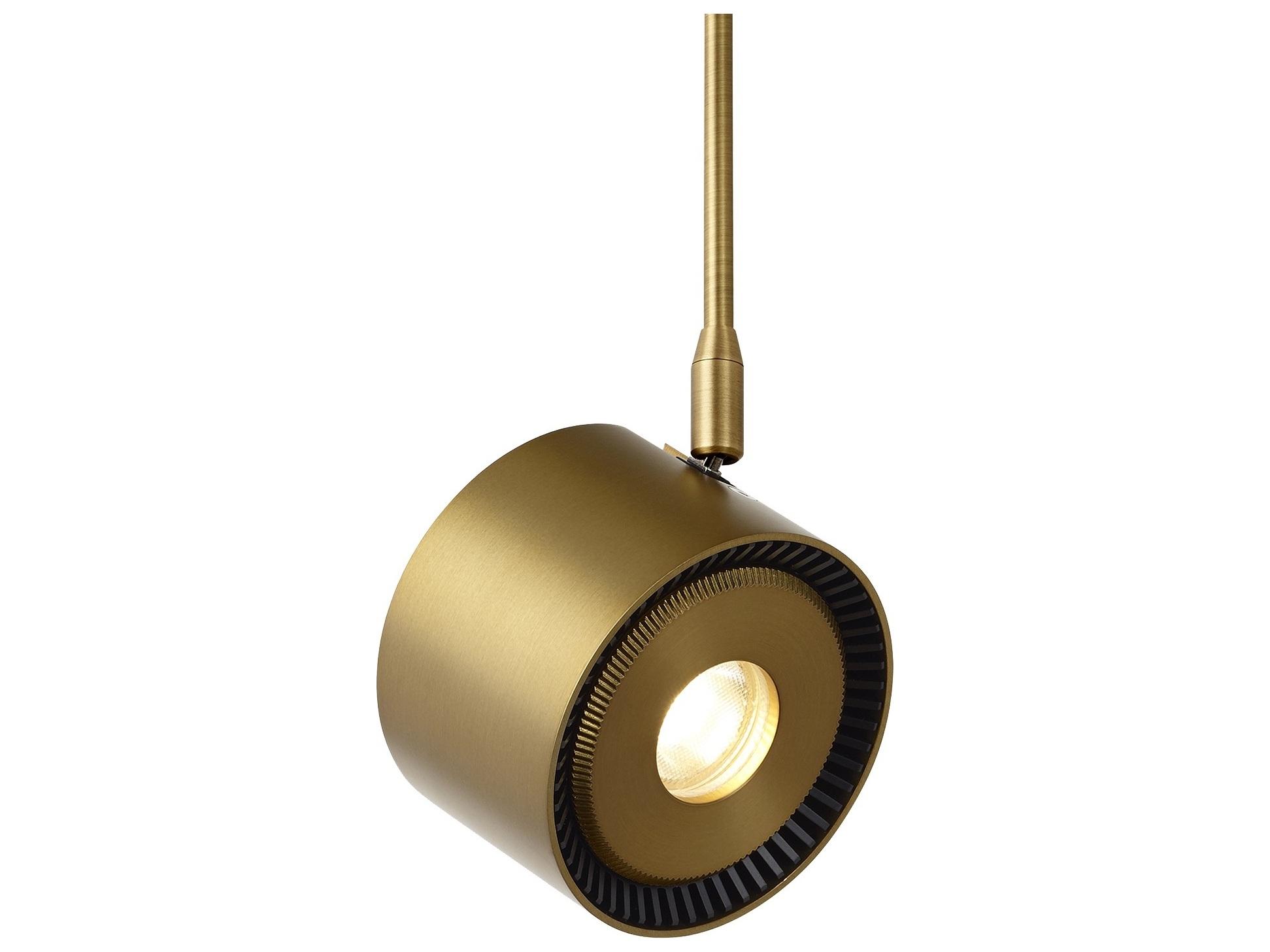 Visual Comfort Modern Iso 1-Light Aged Brass LED Cylinder Track & Rail Light