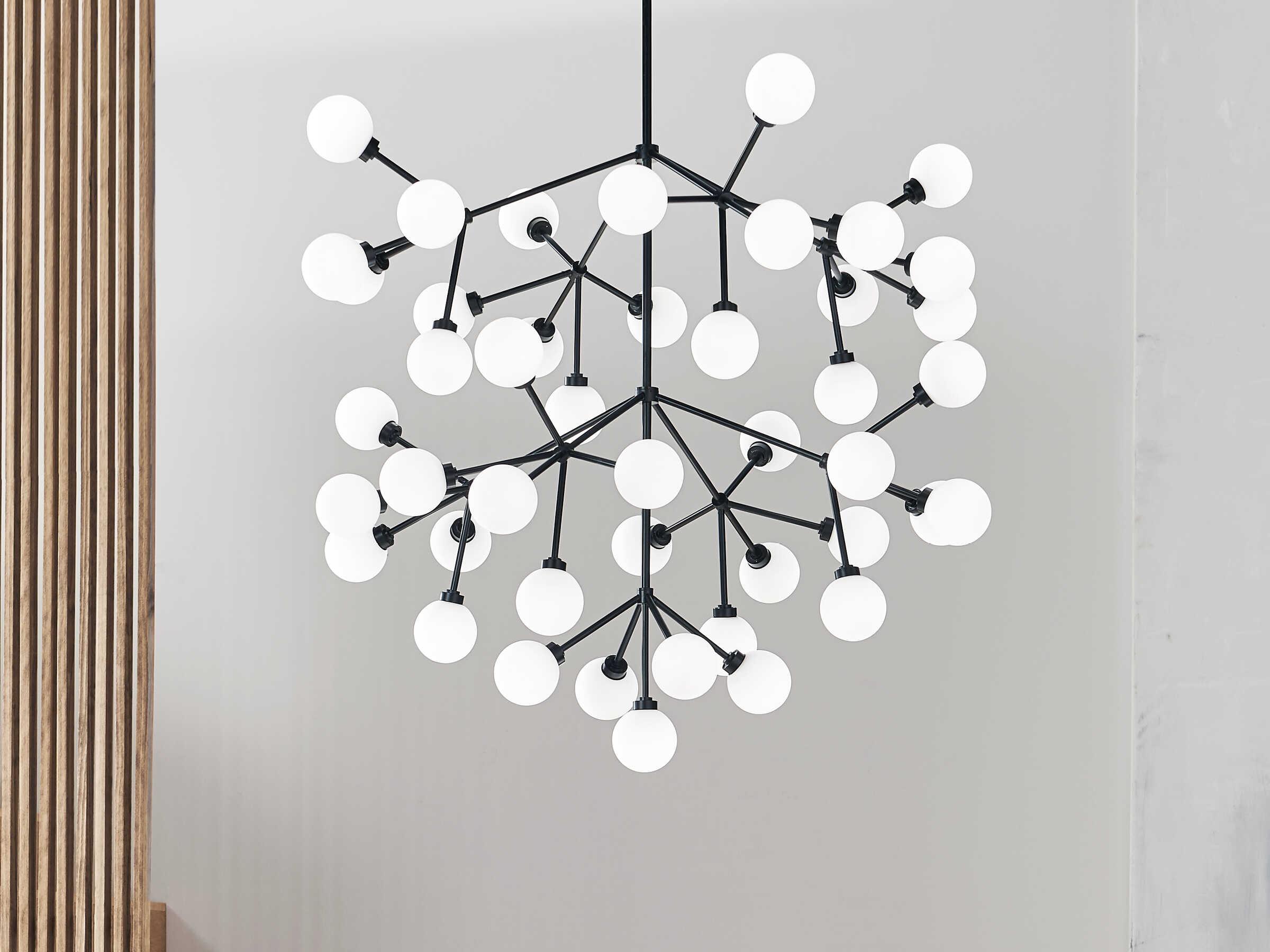 Visual Comfort Modern Mara 45-Light Matte Black Chandelier