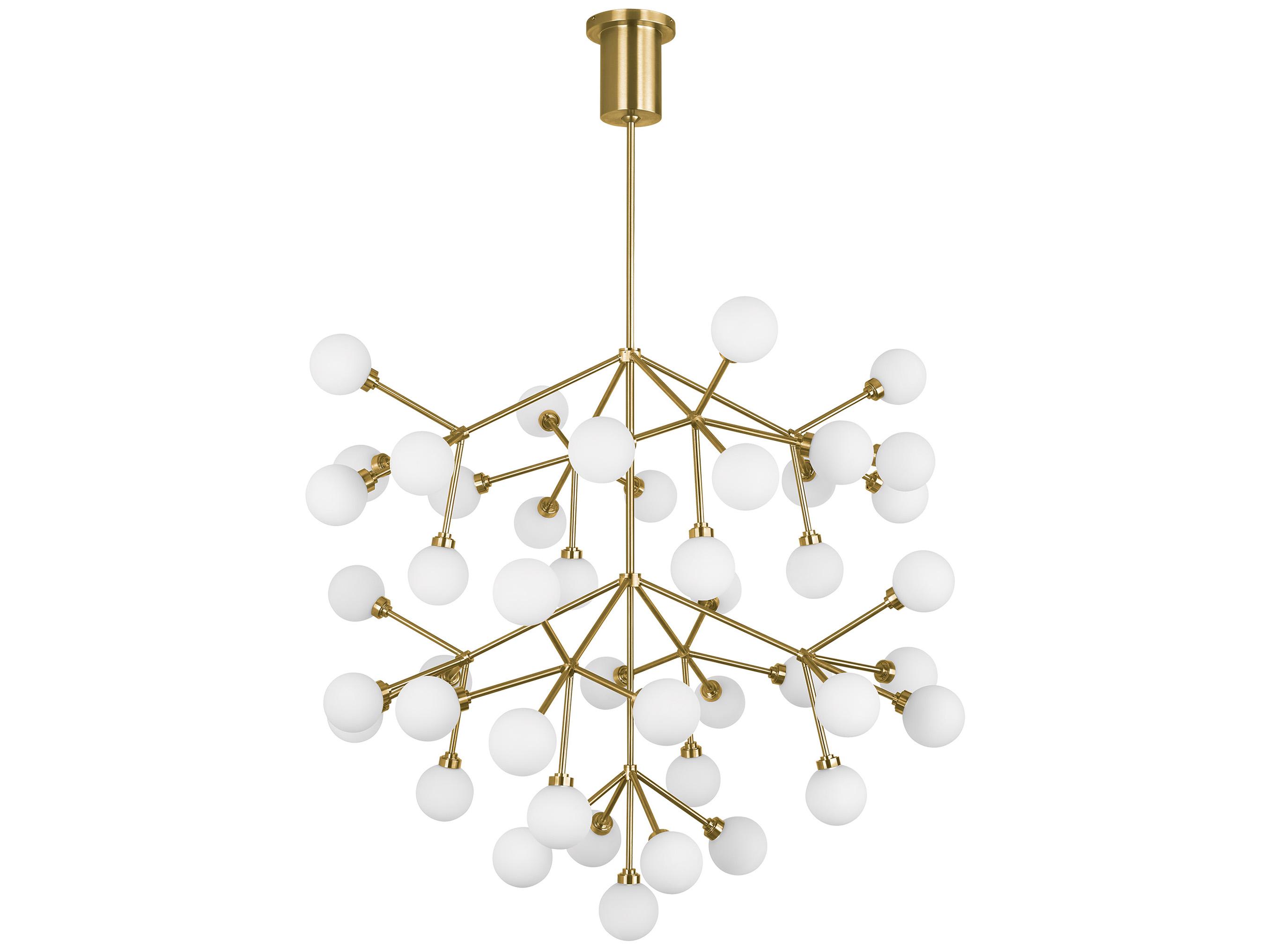 Visual Comfort Modern Mara 45-Light Aged Brass Chandelier