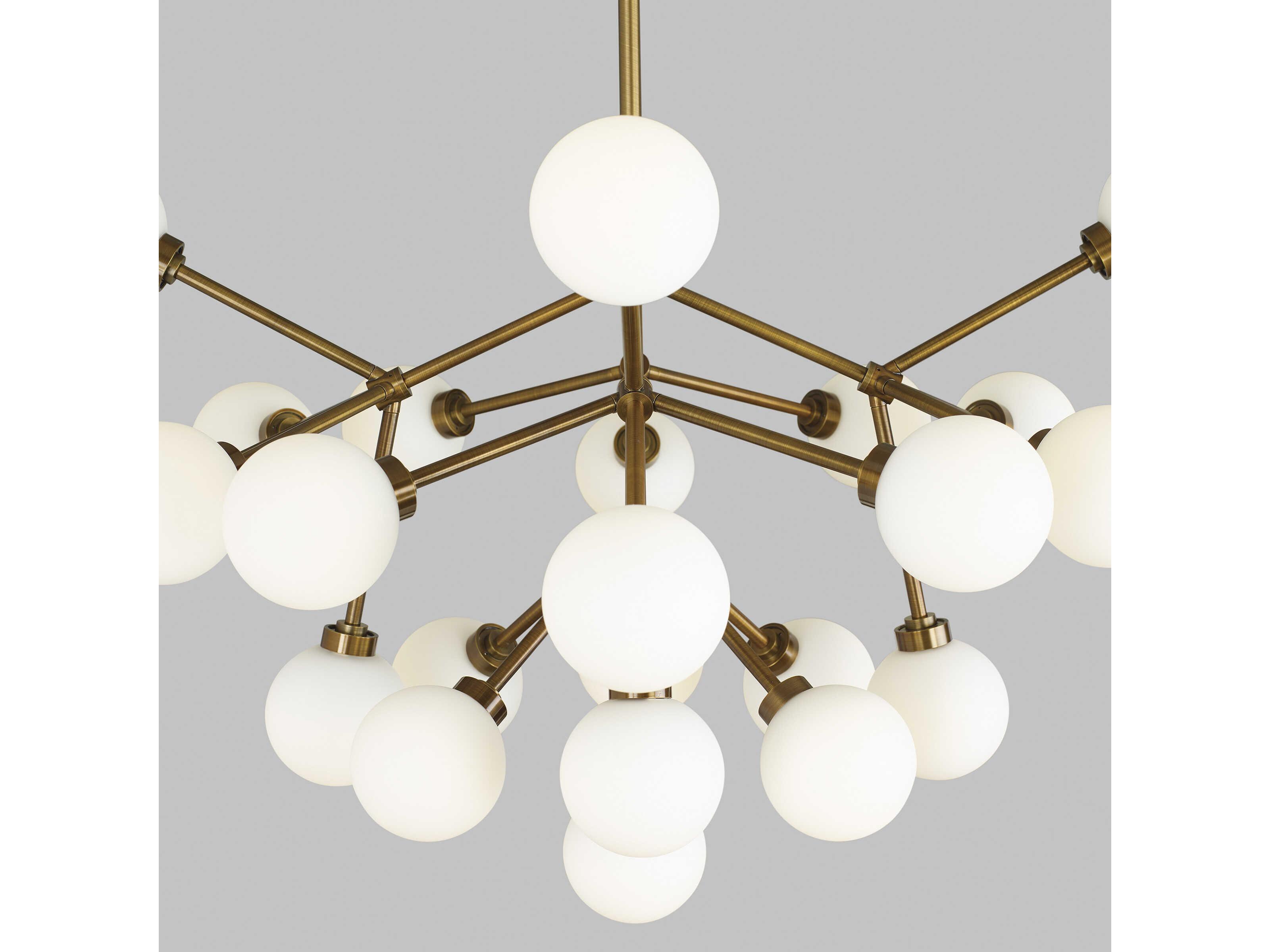Visual Comfort Modern Mara 25-Light Aged Brass Chandelier