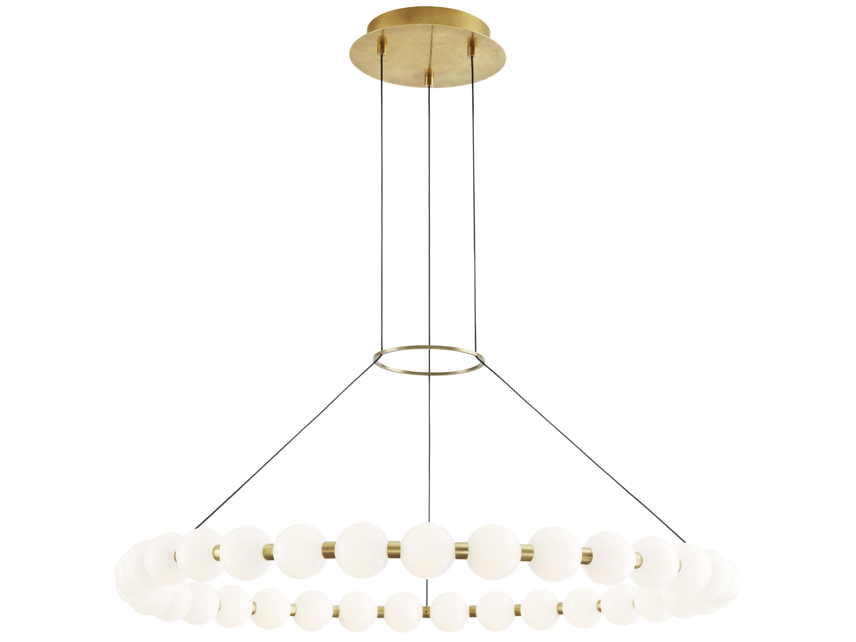Visual Comfort Modern Orbet 1-Light Natural Brass Round Chandelier