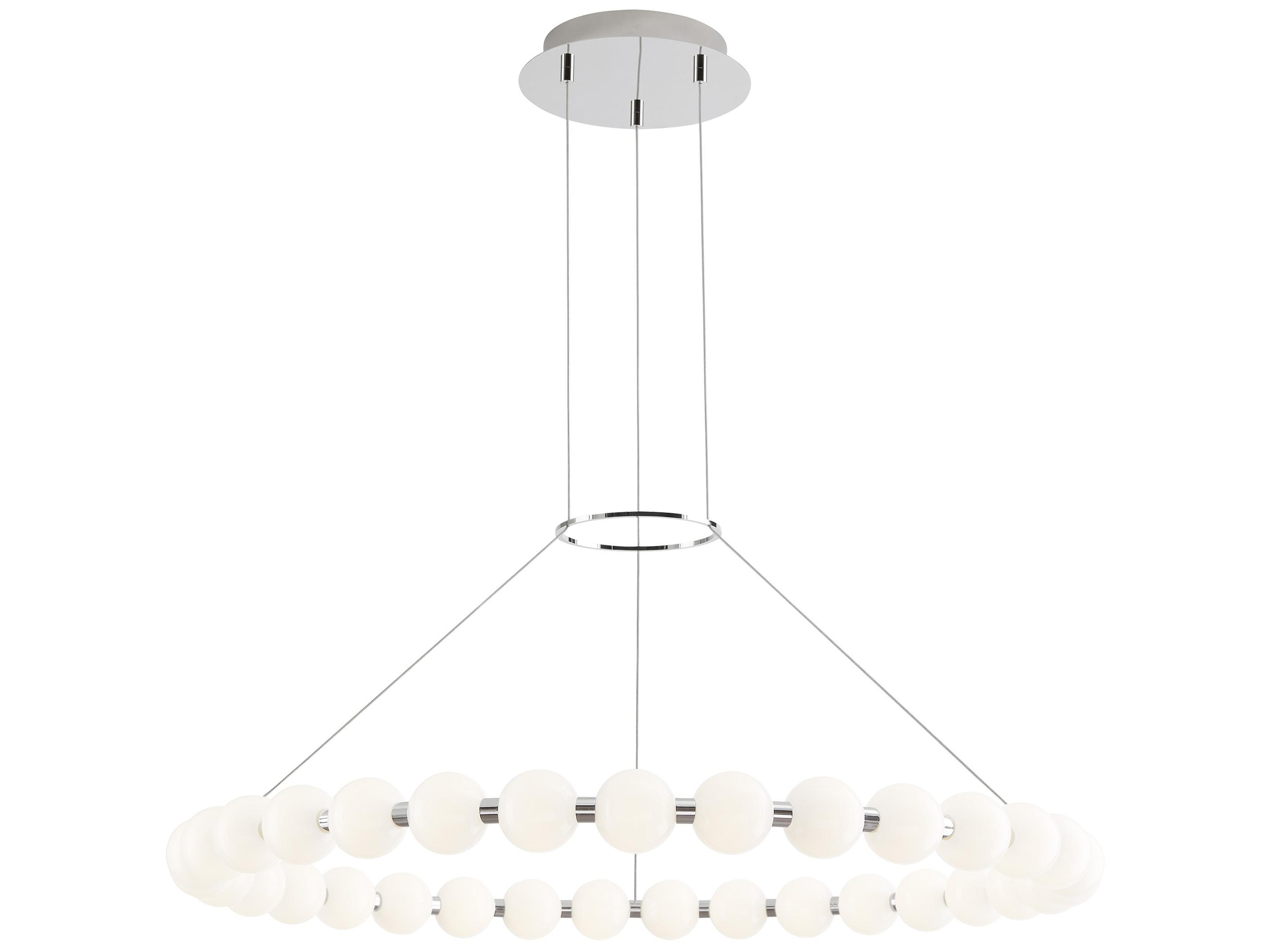 Visual Comfort Modern Orbet 1-Light Polished Nickel Round Chandelier