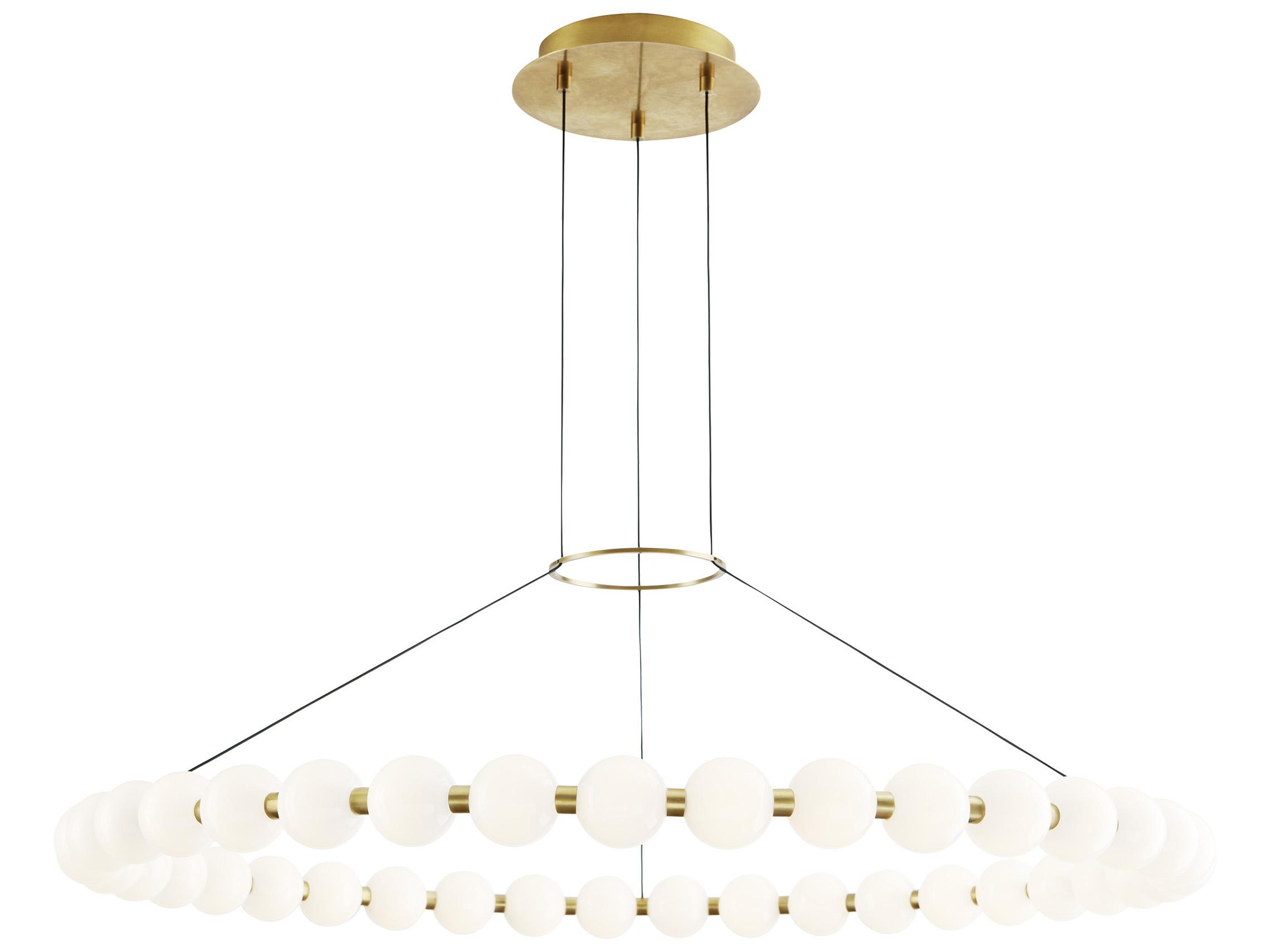 Visual Comfort Modern Orbet 1-Light Natural Brass Round Chandelier