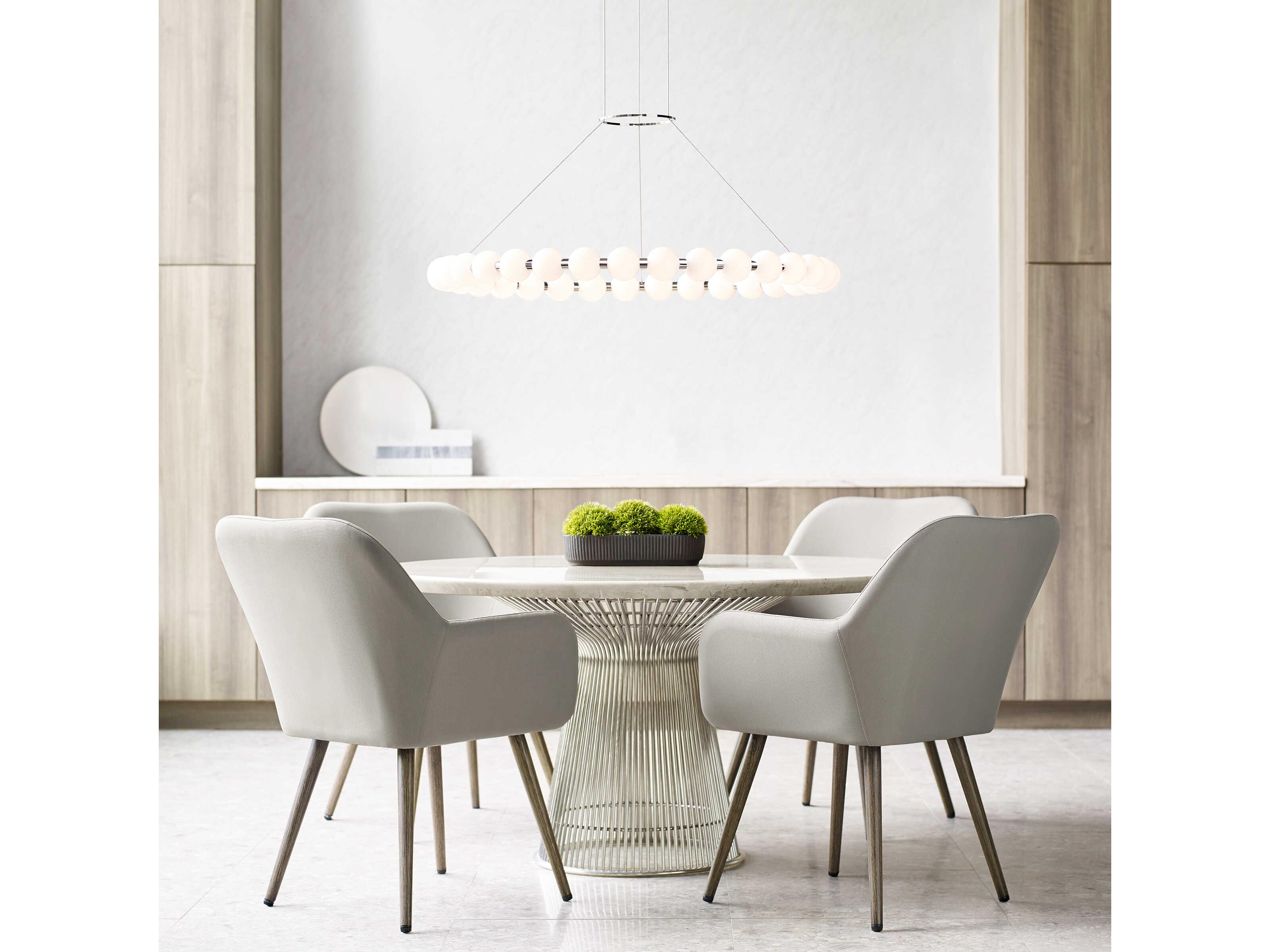 Visual Comfort Modern Orbet 1-Light Polished Nickel Round Chandelier