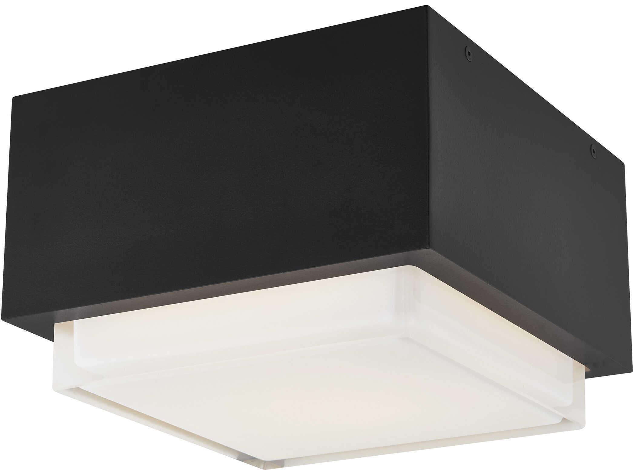 Visual Comfort Modern Leagan 1-Light Black Flush Mount