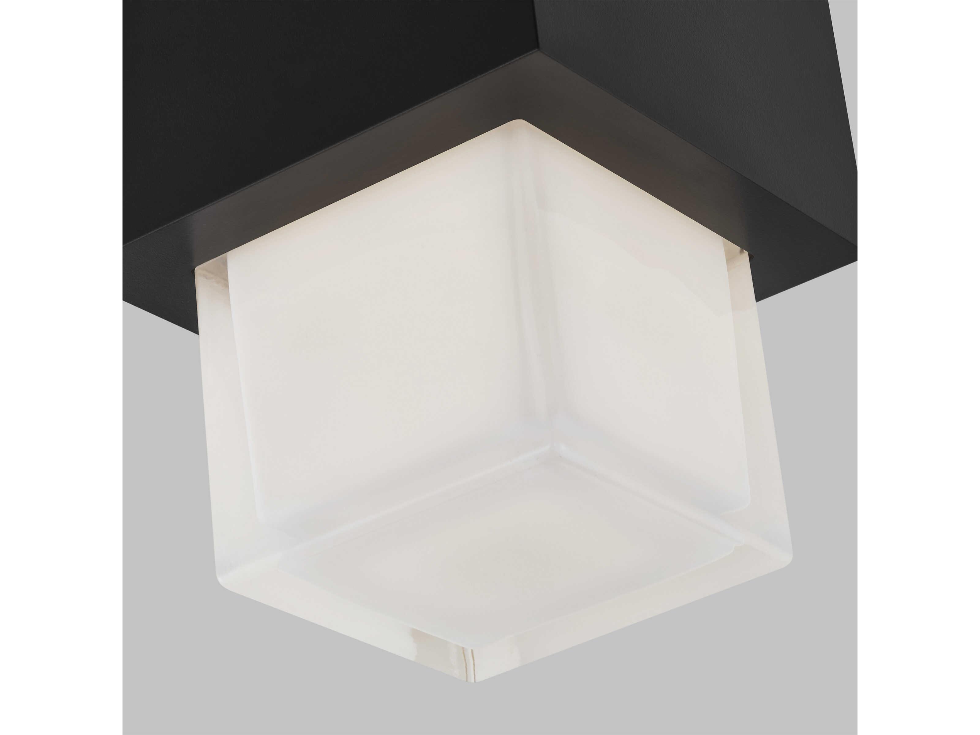 Visual Comfort Modern Leagan 1-Light Black Flush Mount