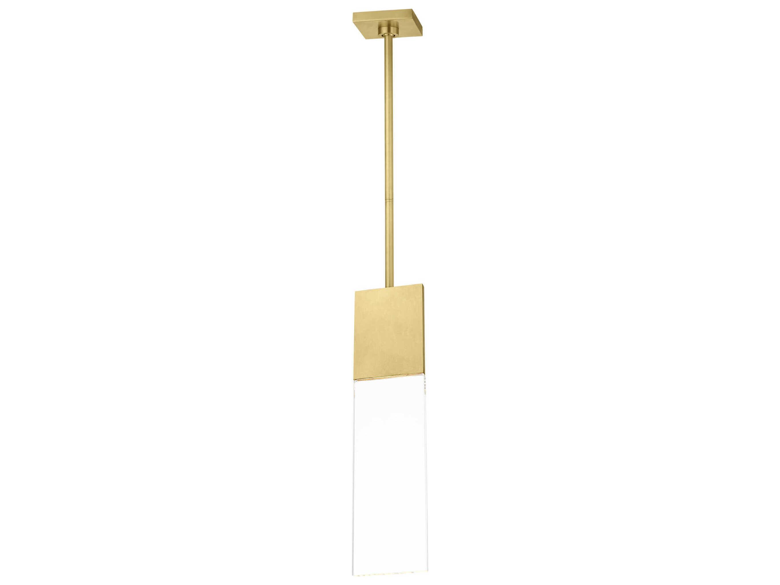 Visual Comfort Modern Kulma 1-Light Natural Brass Linear Mini Pendant