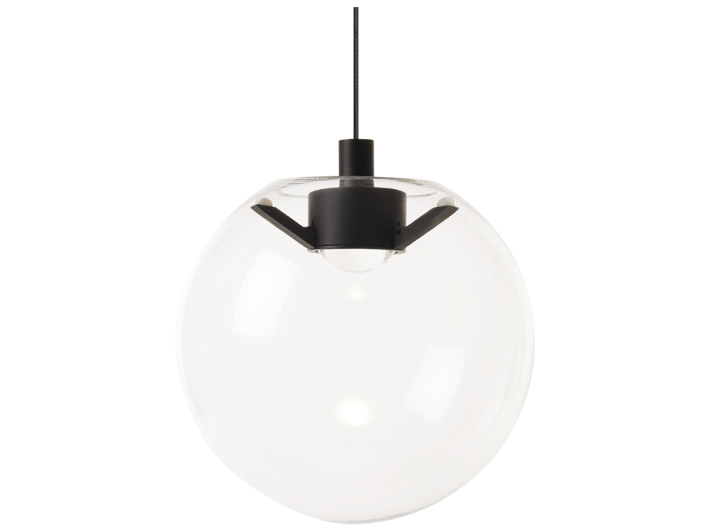 Visual Comfort Modern Palona 1-Light Nightshade Black Clear Globe Mini Pendant
