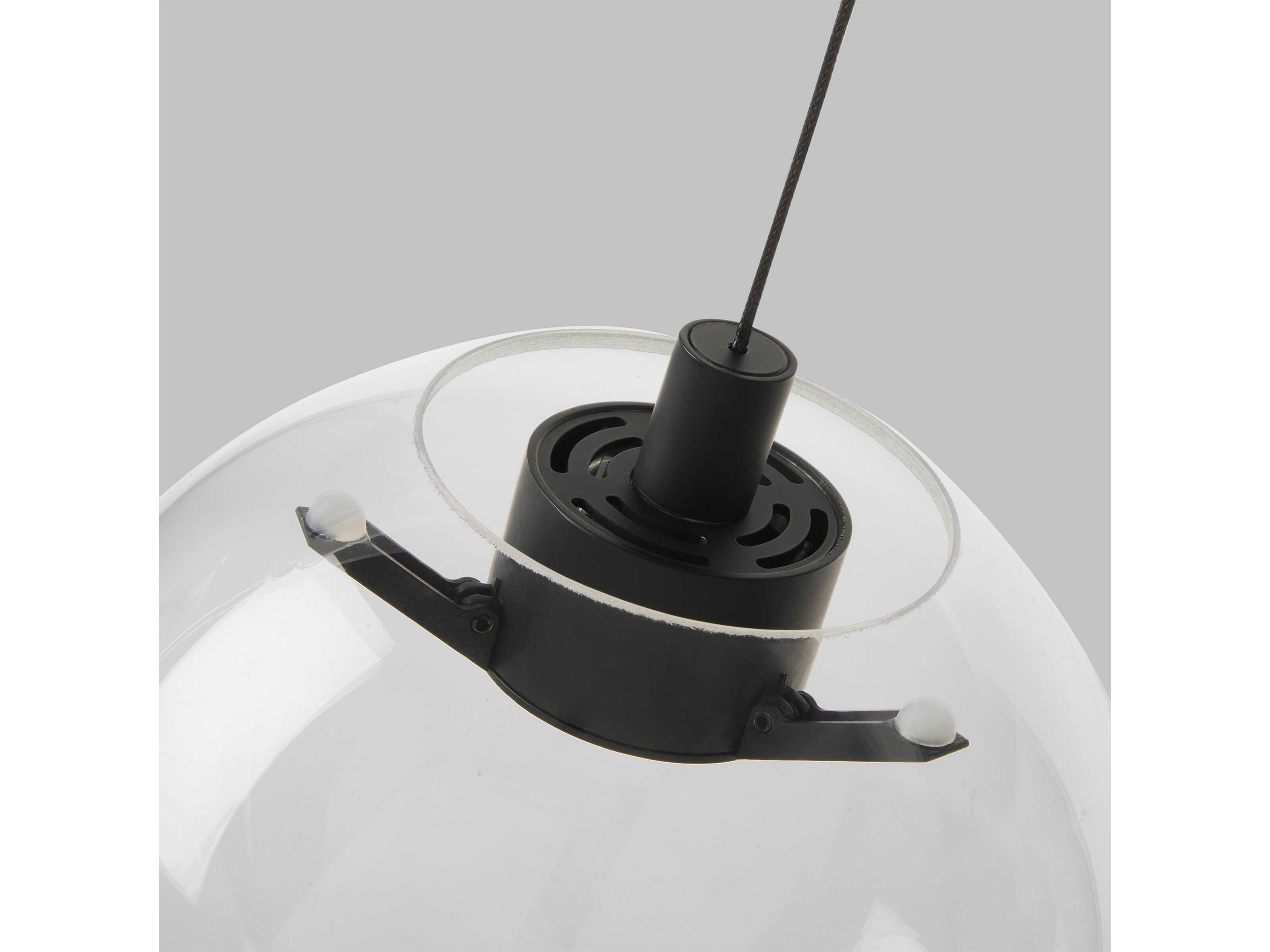 Visual Comfort Modern Palona 1-Light Nightshade Black Clear Globe Mini Pendant