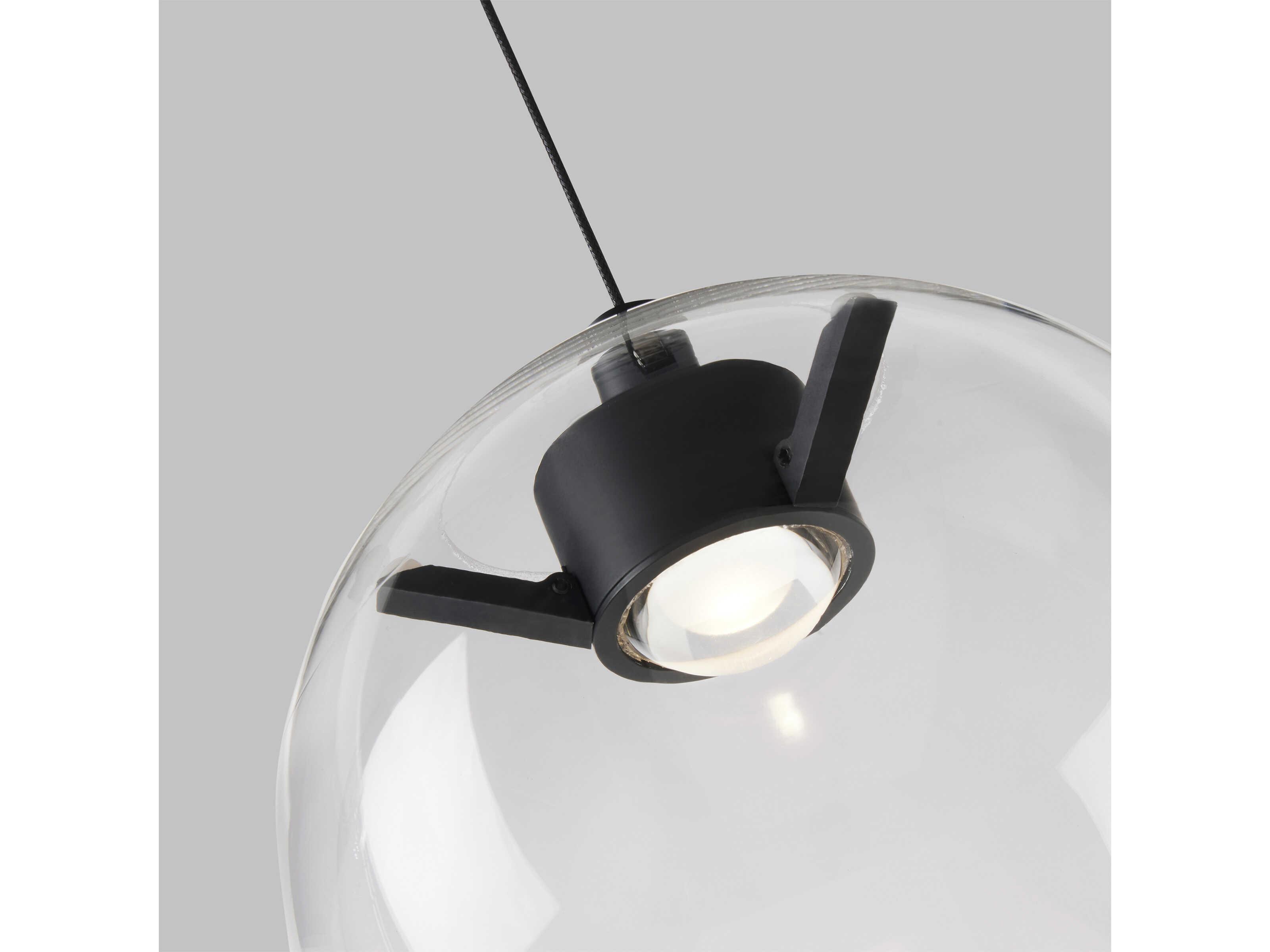Visual Comfort Modern Palona 1-Light Nightshade Black Clear Globe Mini Pendant