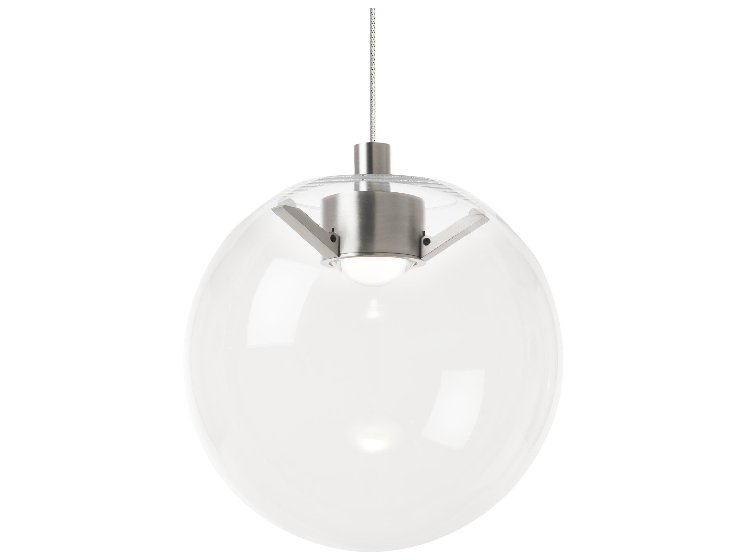 Visual Comfort Modern Palona 1-Light Satin Nickel Clear Globe Mini Pendant