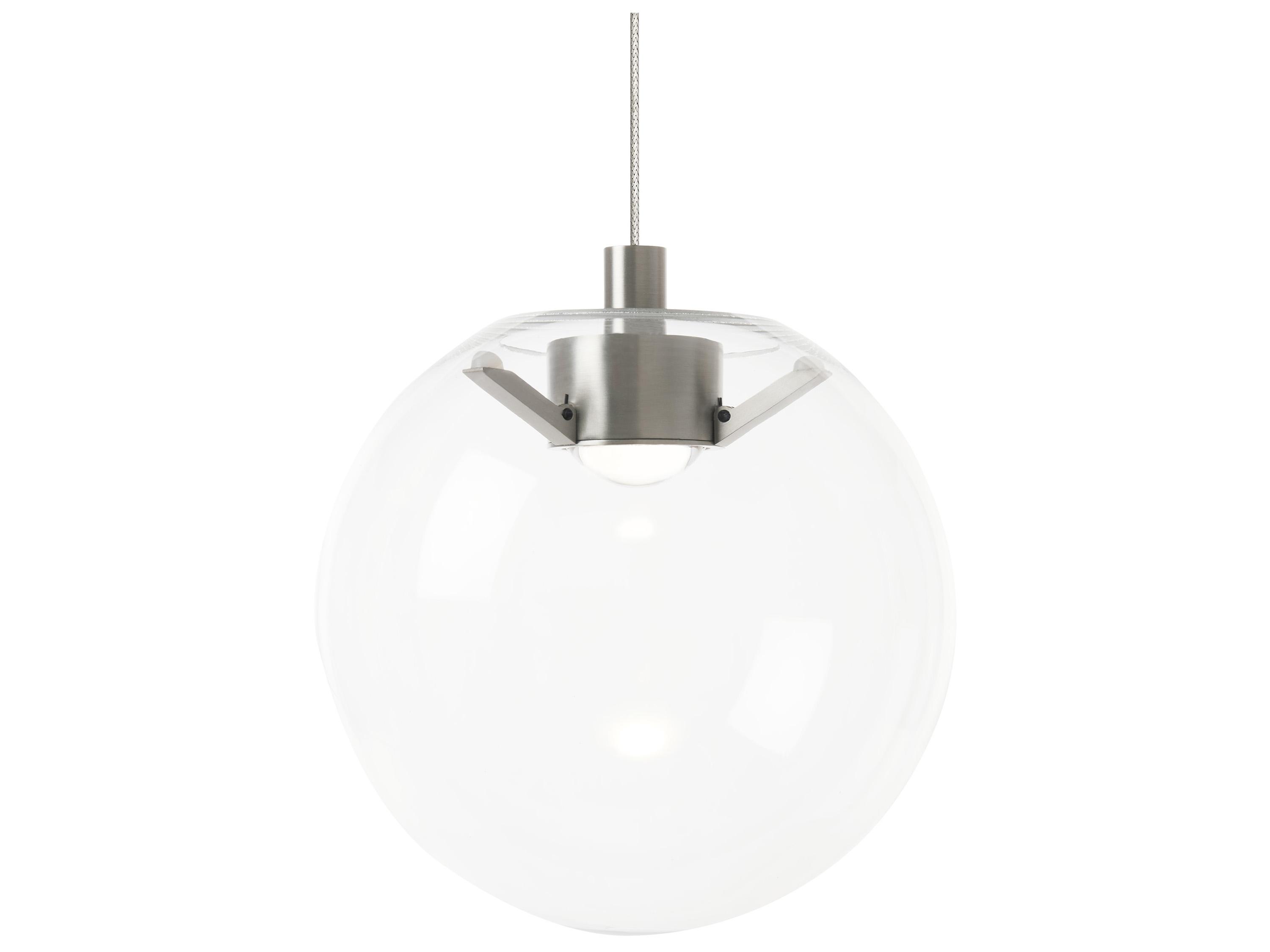 Visual Comfort Modern Palona 1-Light Satin Nickel Clear Globe Mini Pendant