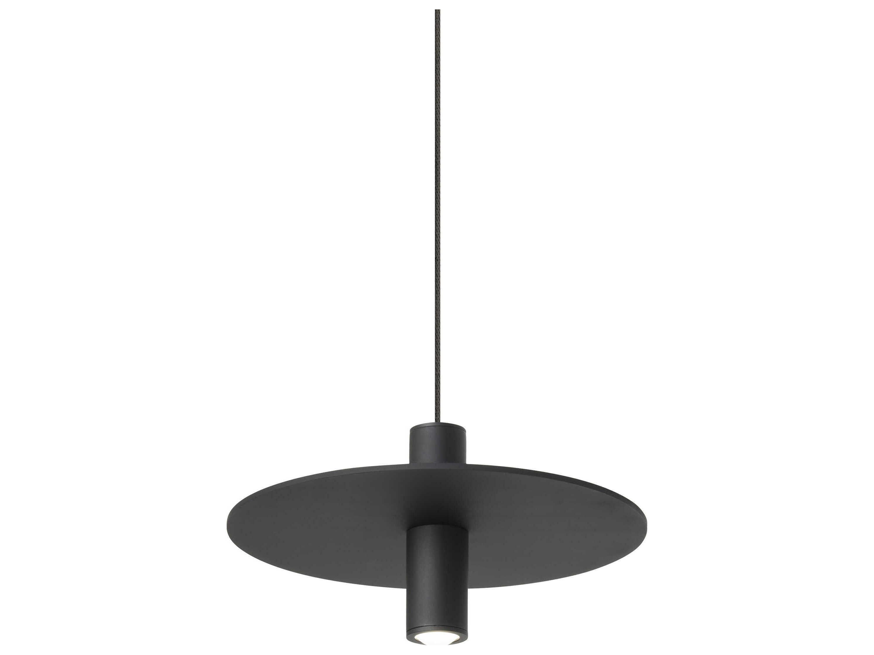 Visual Comfort Modern Ponte 1-Light Nightshade Black Round Mini Pendant