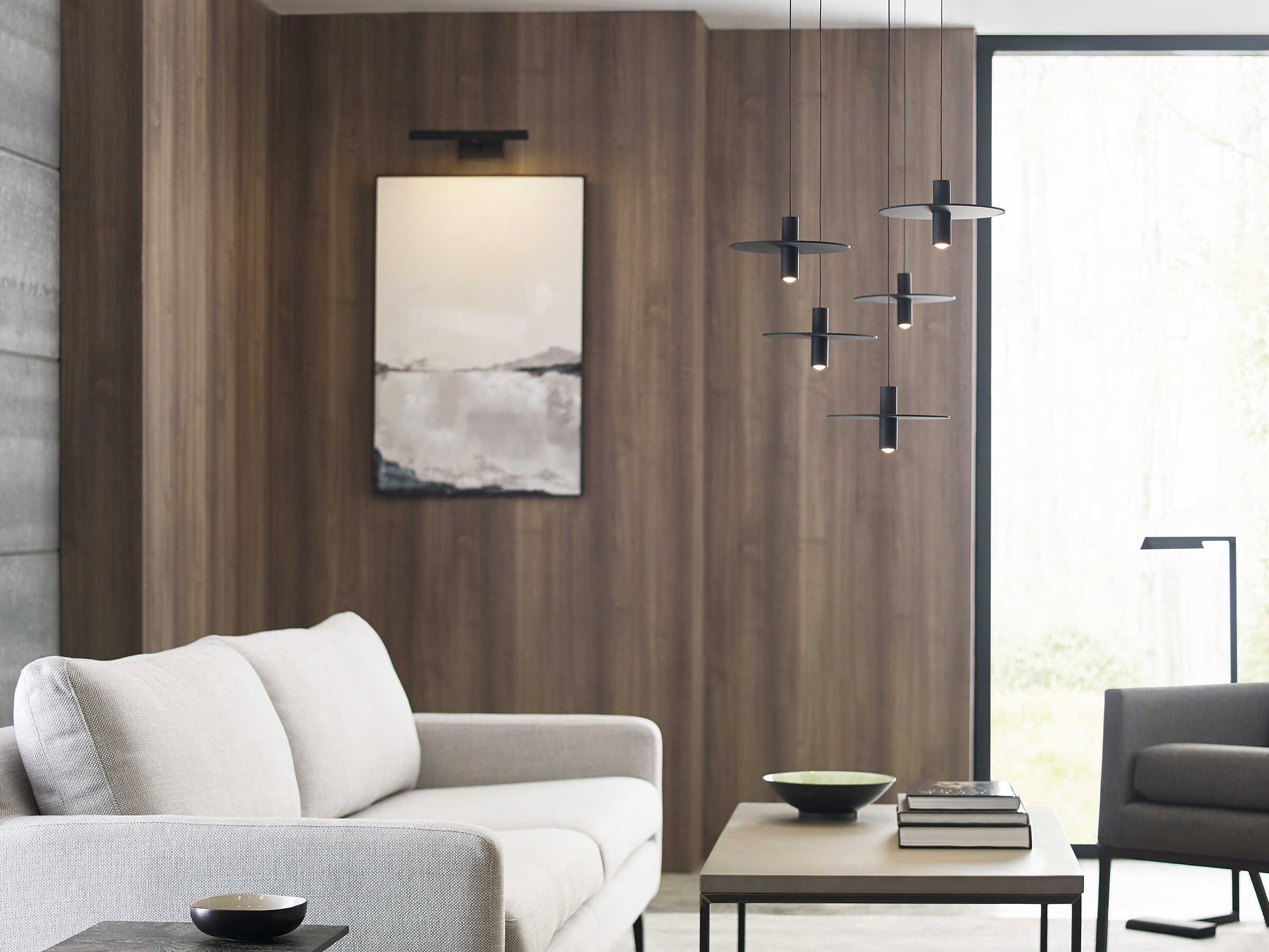 Visual Comfort Modern Ponte 1-Light Nightshade Black Round Mini Pendant