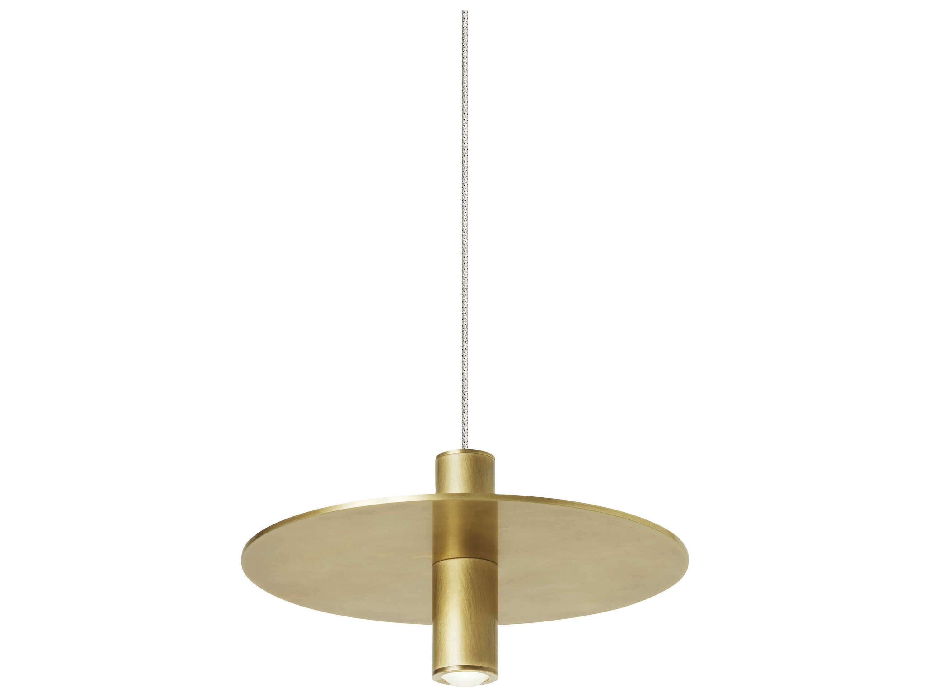 Visual Comfort Modern Ponte 1-Light Natural Brass Round Mini Pendant