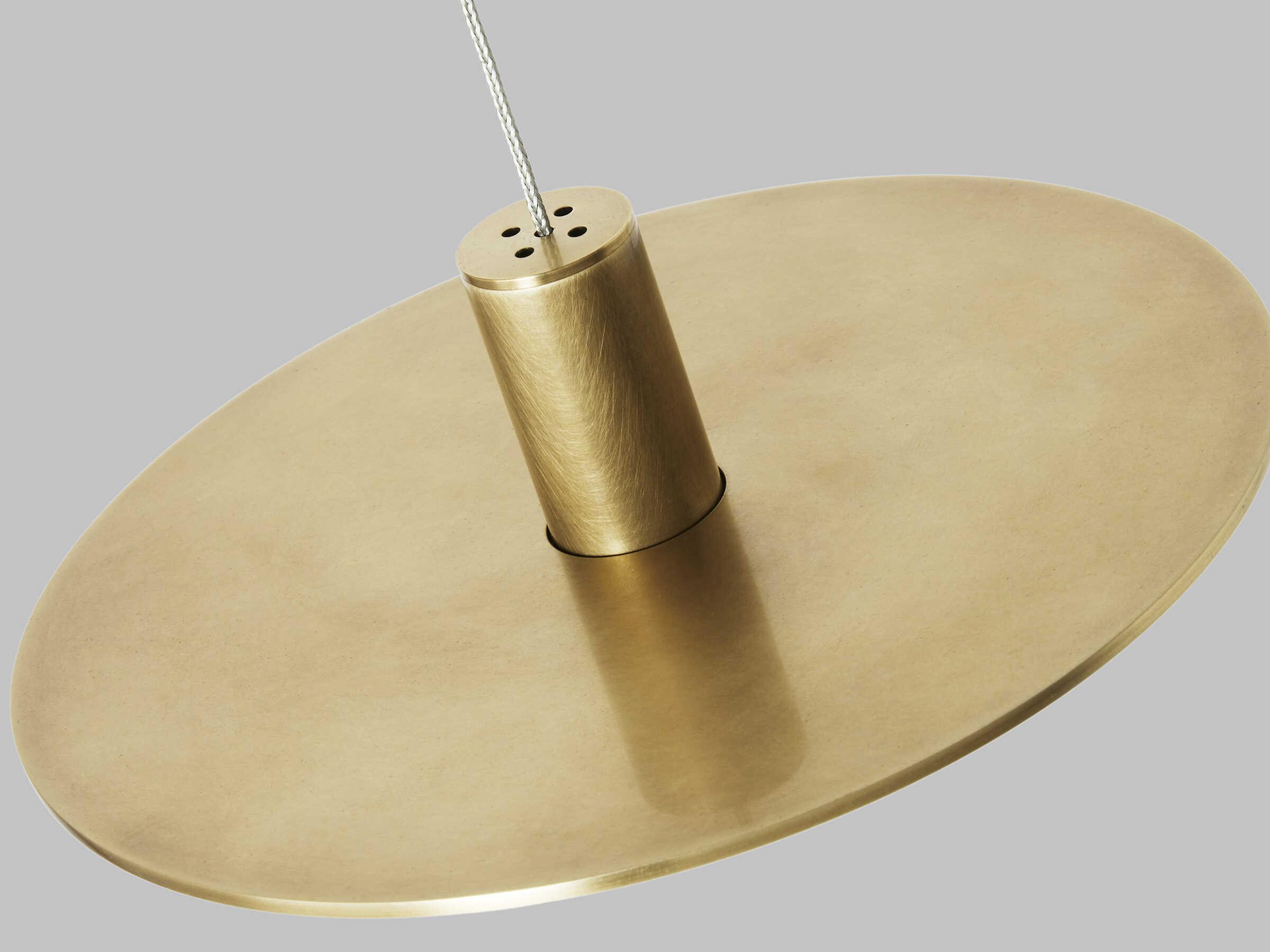 Visual Comfort Modern Ponte 1-Light Natural Brass Round Mini Pendant