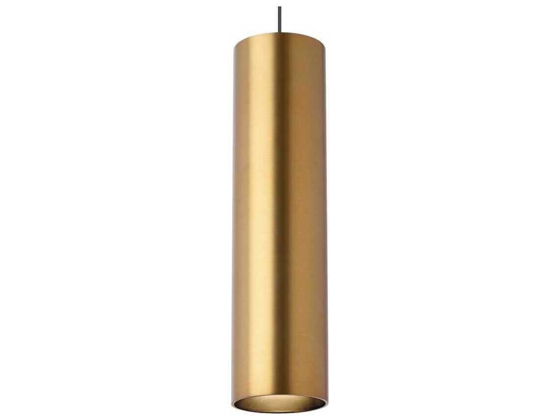 Visual Comfort Modern Piper 1-Light Aged Brass Cylinder Mini Pendant