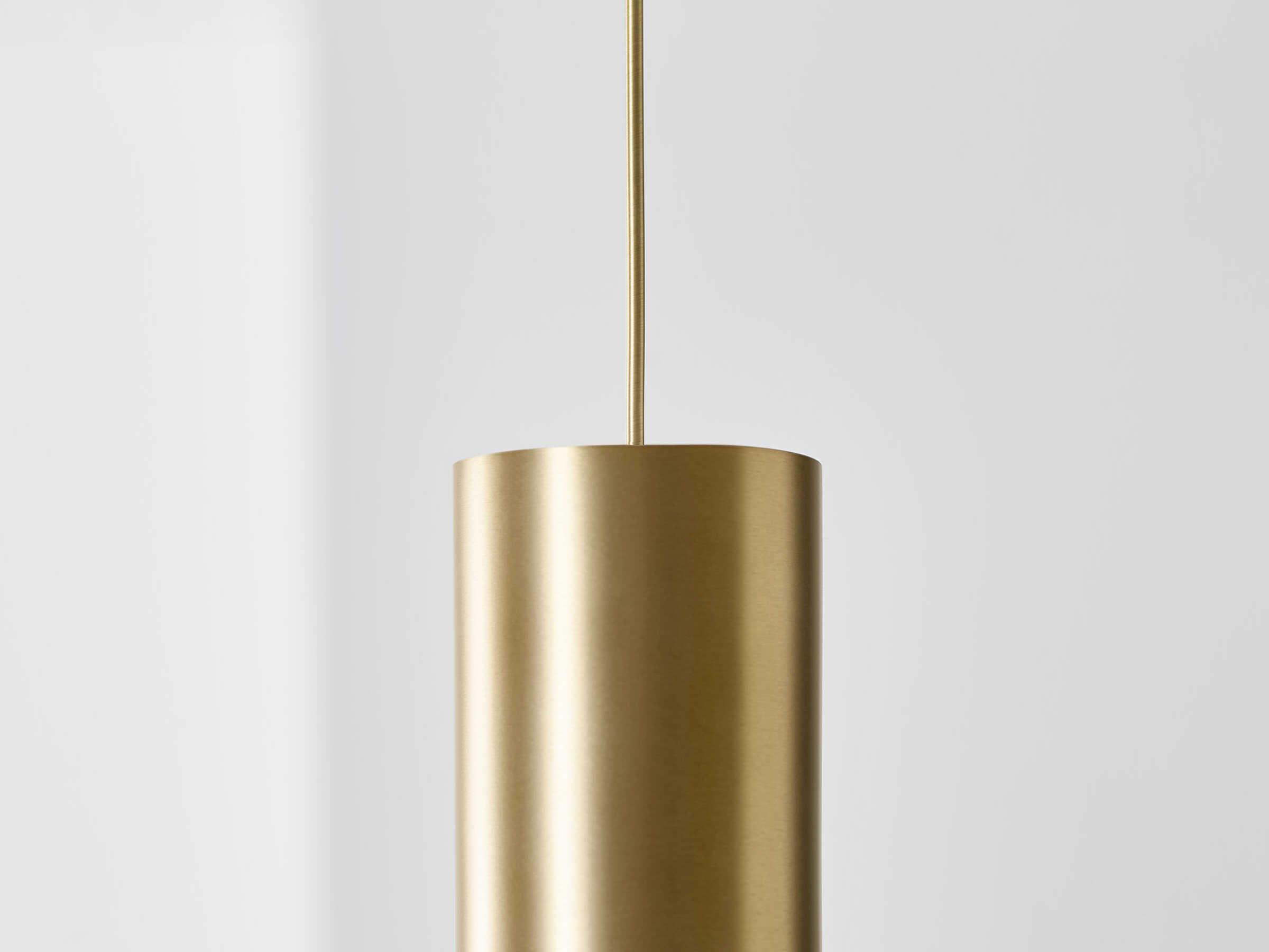 Visual Comfort Modern Piper 1-Light Aged Brass Cylinder Mini Pendant