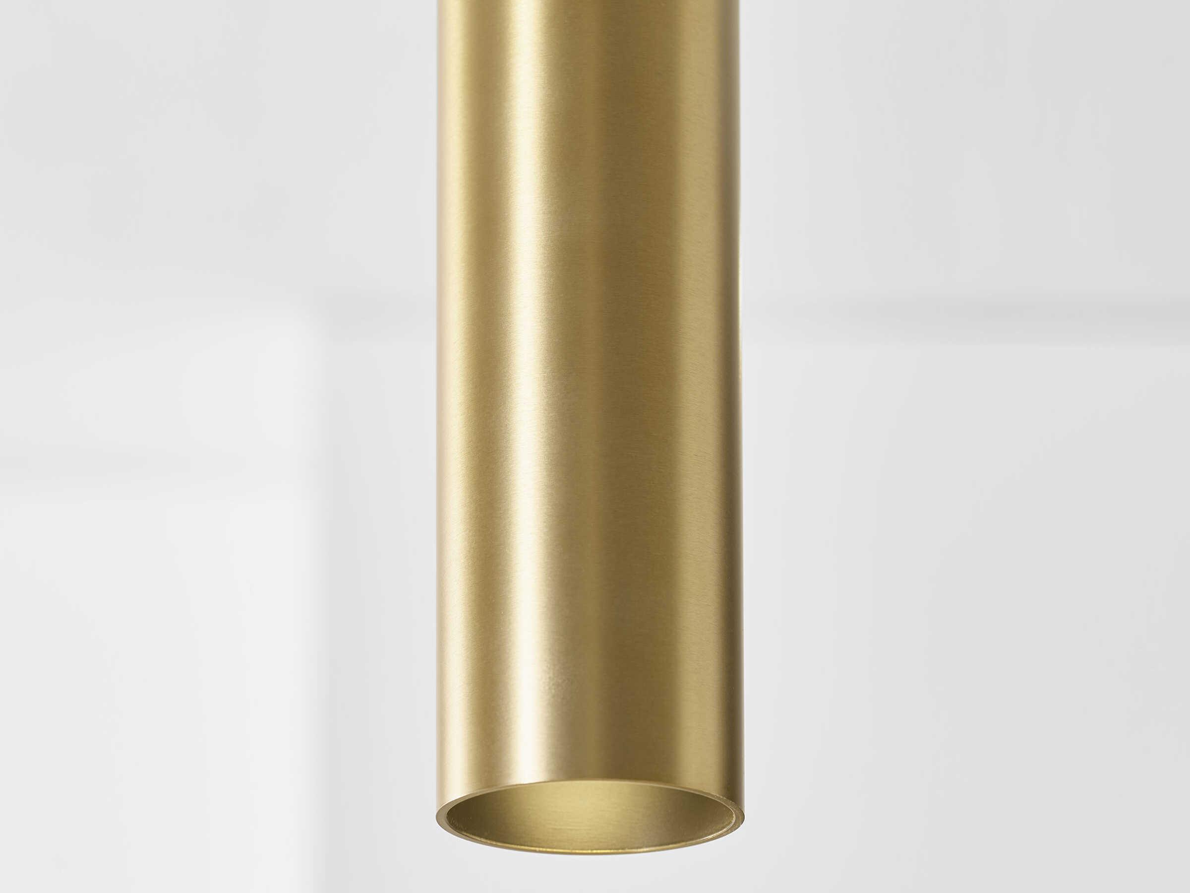 Visual Comfort Modern Piper 1-Light Aged Brass Cylinder Mini Pendant