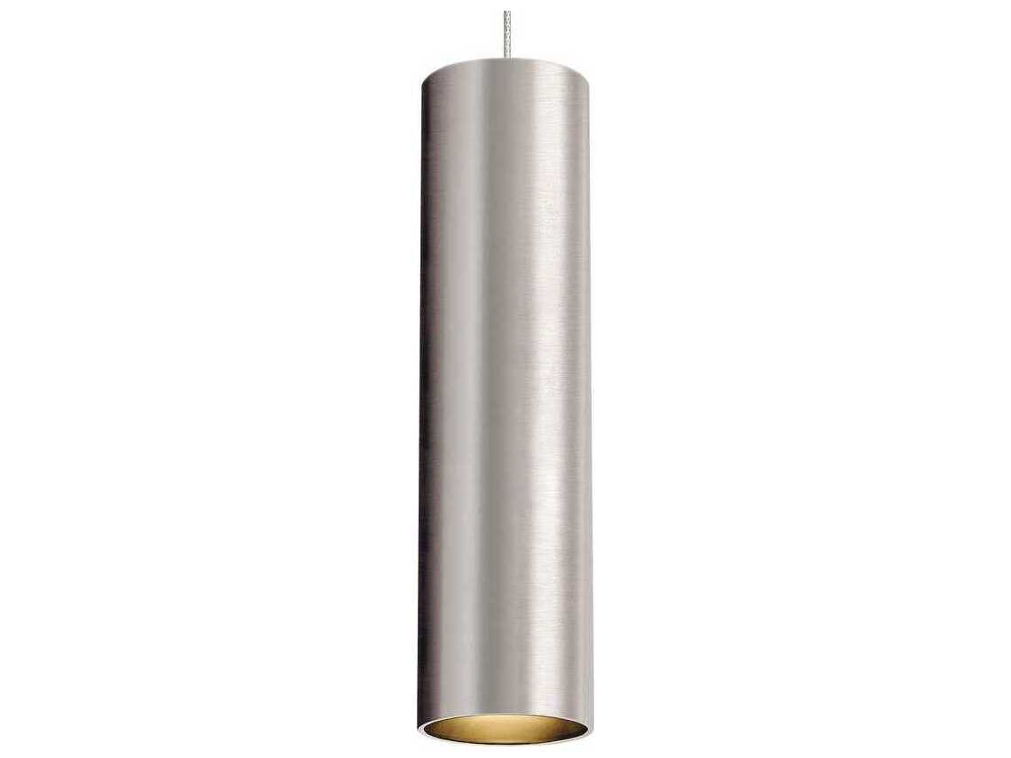 Visual Comfort Modern Piper 1-Light Satin Nickel Cylinder Mini Pendant