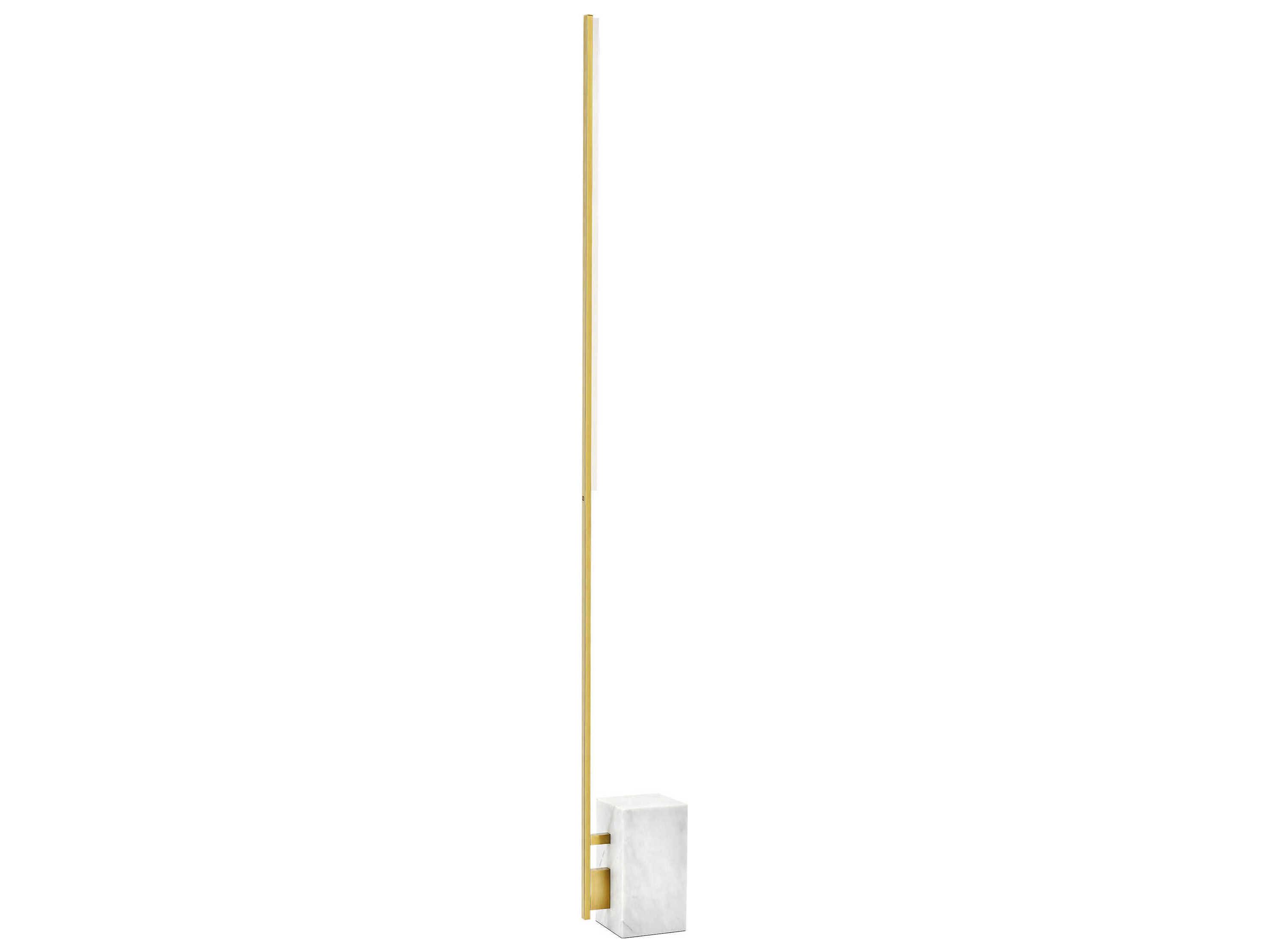 Visual Comfort Modern Klee Natural Brass White Marble Floor Lamp