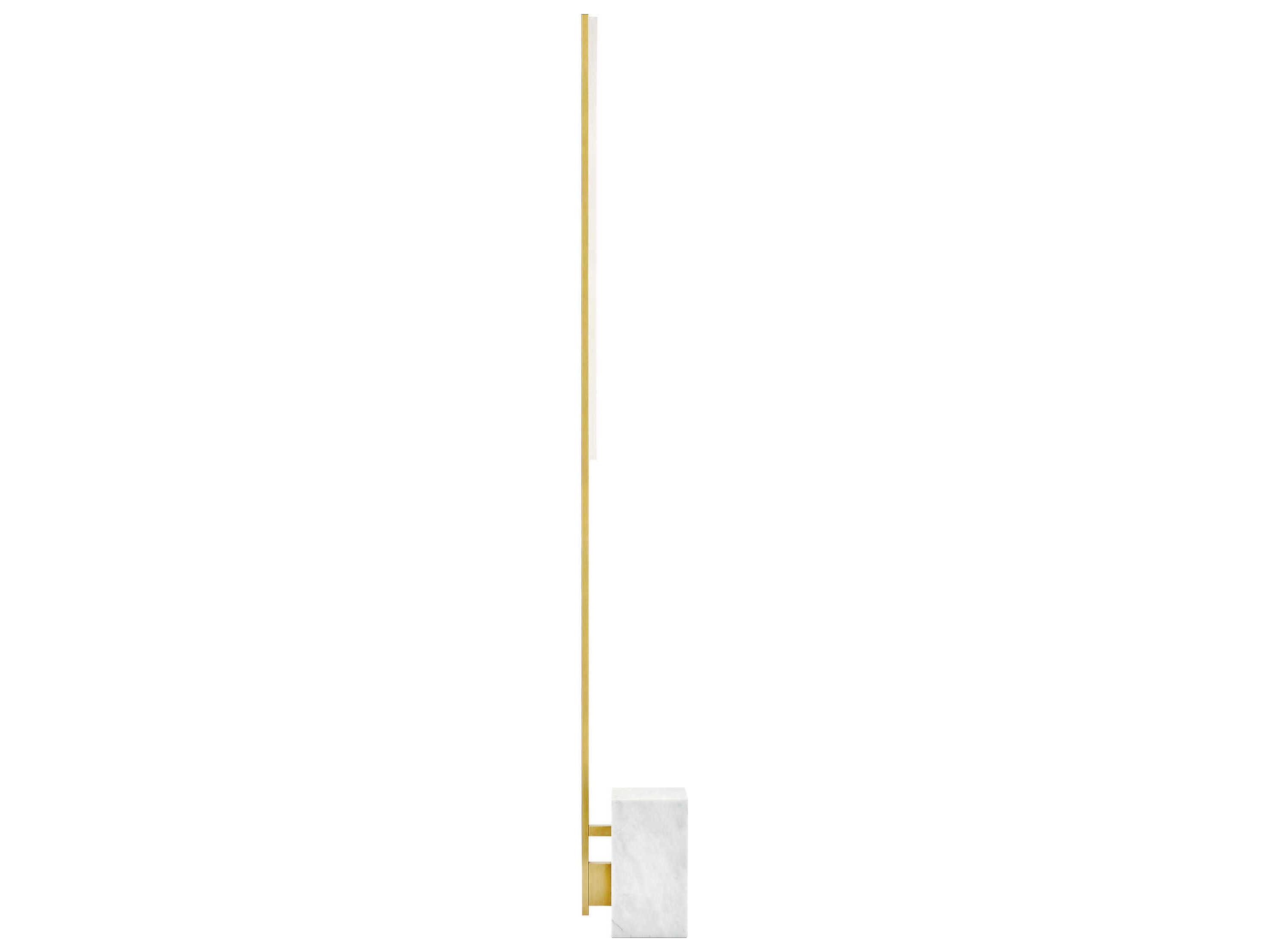 Visual Comfort Modern Klee Natural Brass White Marble Floor Lamp
